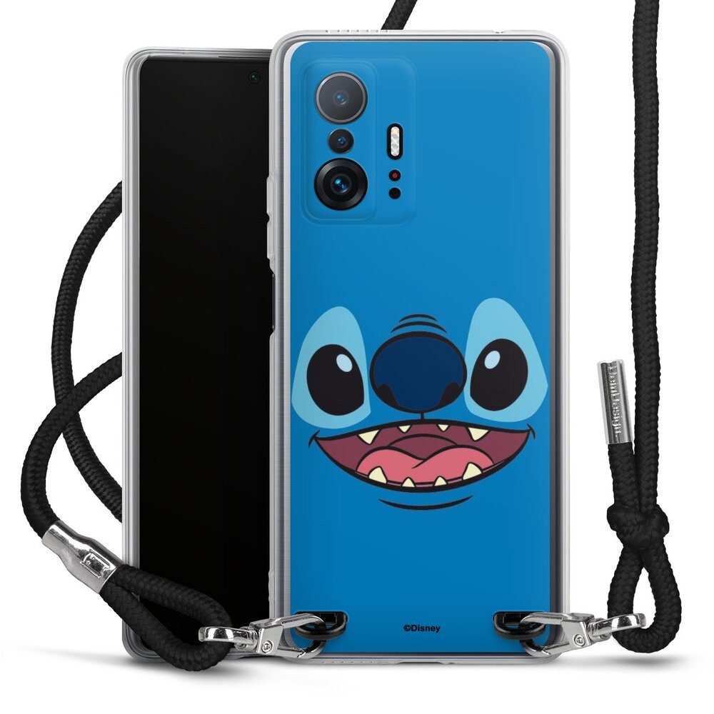 DeinDesign Handyhülle Lilo & Stitch Disney Offizielles Lizenzprodukt Stitch Closeup, Xiaomi 11T 5G Handykette Hülle mit Band Case zum Umhängen