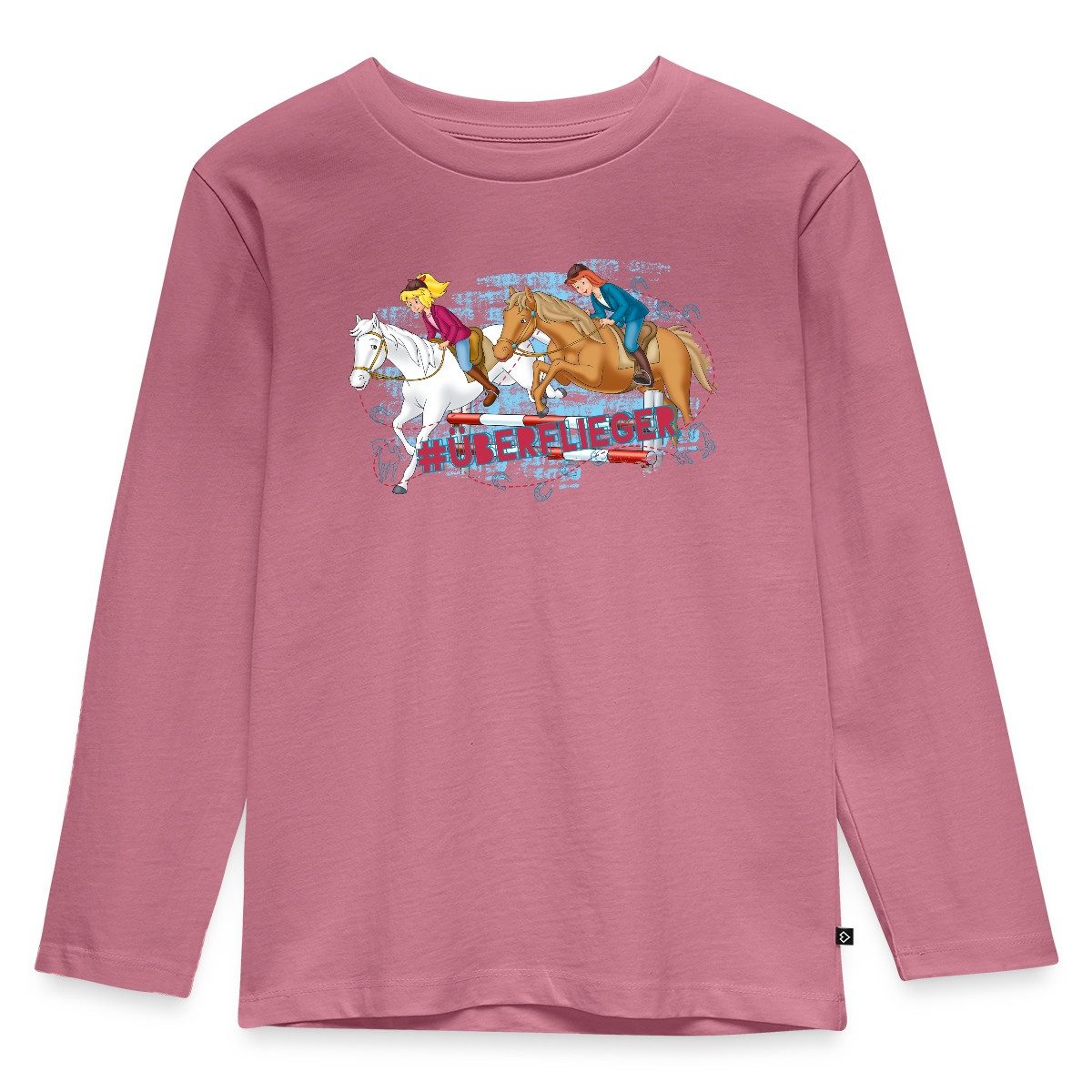 T-Shirt Bibi Und Tina Pferde Überflieger Springreiten Kinder Premium Langarmsh
