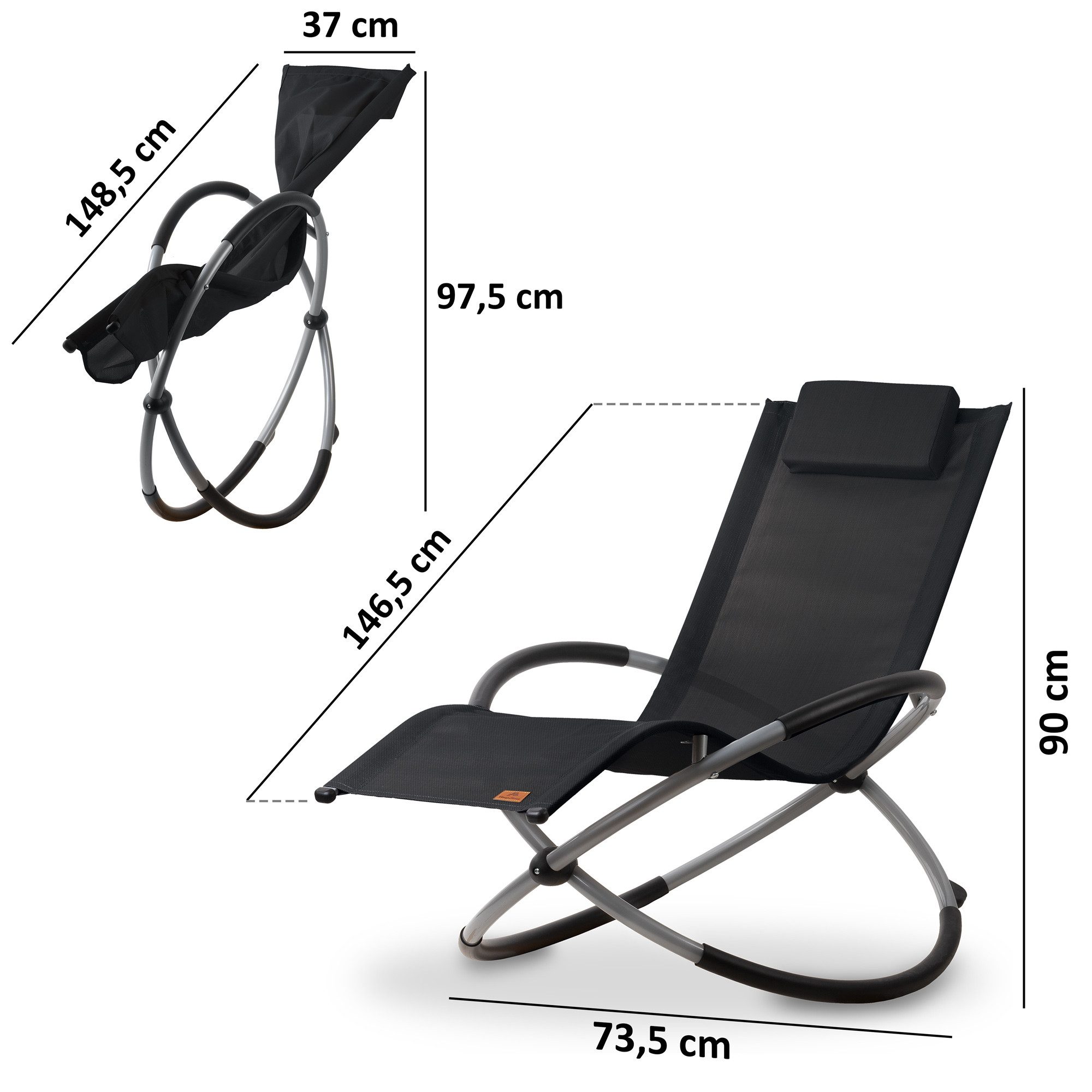 CampFeuer Gartenliege Relaxliege, Schwarz, Gartenliege klappbar günstig online kaufen