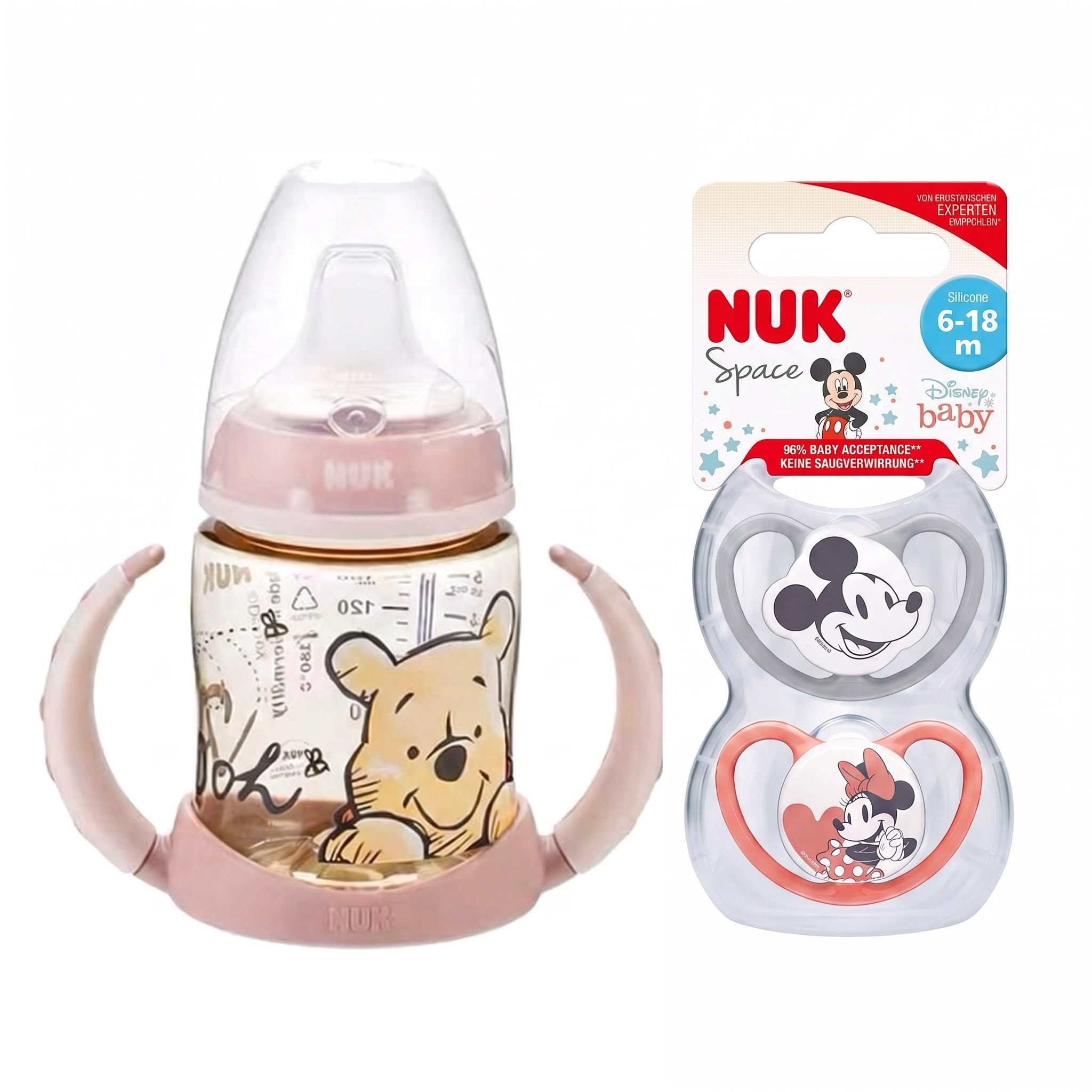 NUK Schnuller NUK Disney Trinklernflasche aus PPSU mit Space Schnuller Vorteil set