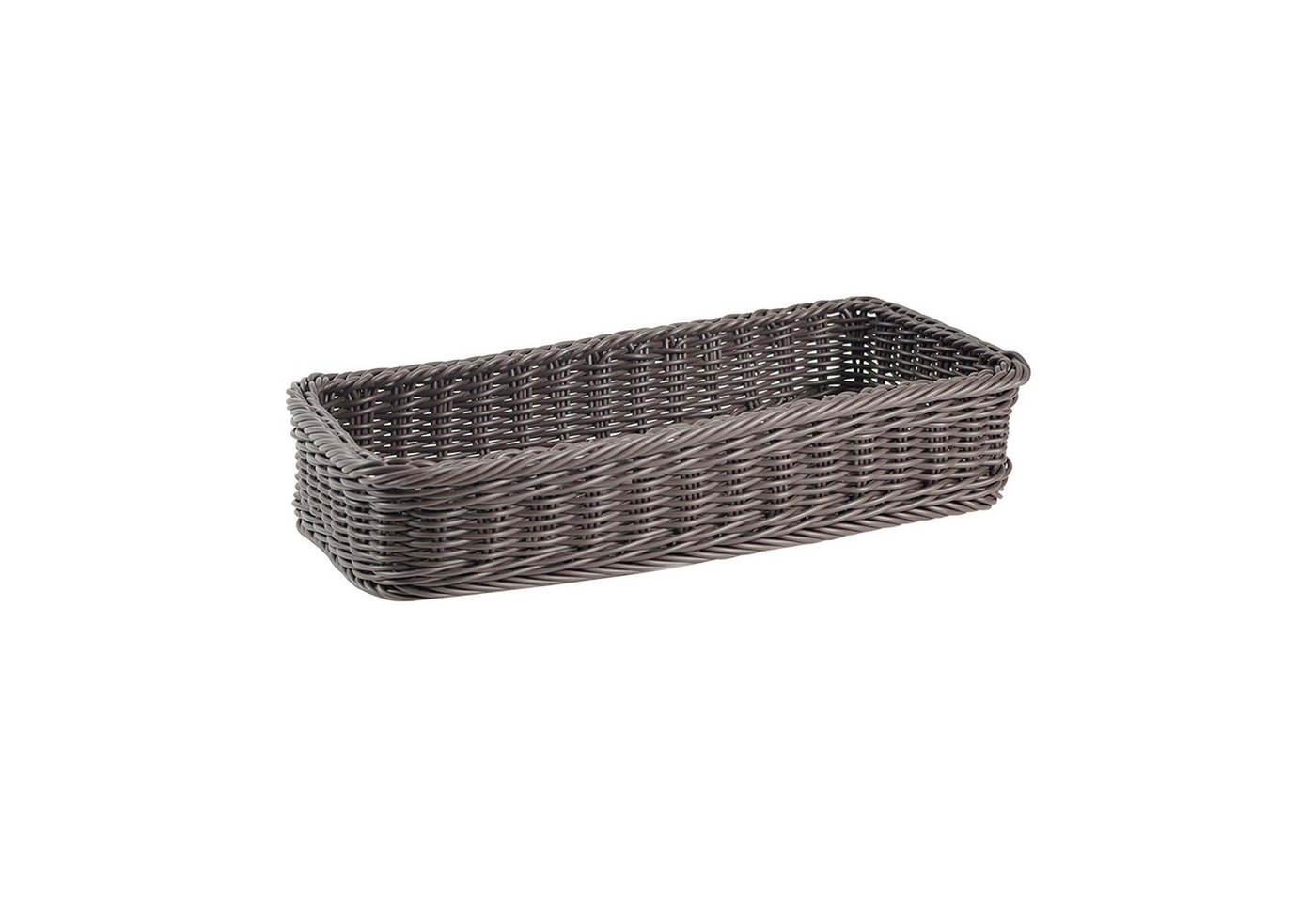Kobolo Aufbewahrungskorb Regalkorb aus Polyrattan 60x30x12 dunkelbraun