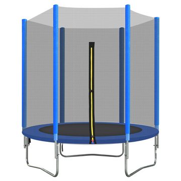 OKWISH Kindertrampolin Fitnesstrampolinm Gartentrampolin, Ø 185 cm, (belastbar bis 50 kg), mit Sicherheitsnetz und Randabdeckung,197 x 185 cm