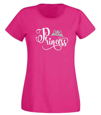 G-graphics T-Shirt Damen T-Shirt - Princess mit trendigem Frontprint, Slim-fit, Aufdruck auf der Vorderseite, Spruch/Sprüche/Print/Motiv, für jung & alt