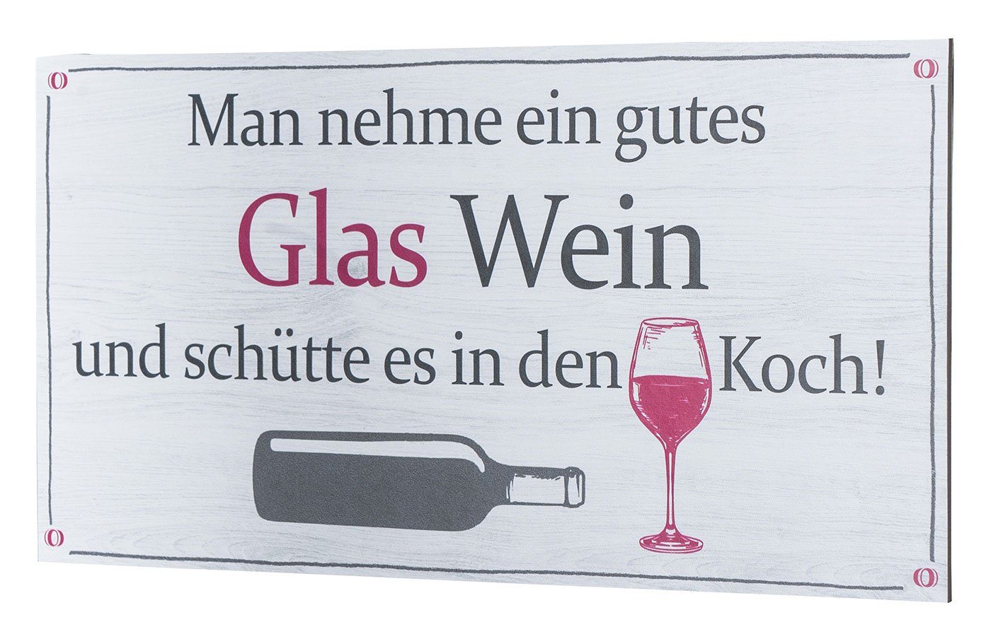 Levandeo® Wandbild, Wandbild 40x20cm Wein Spruch günstig online kaufen