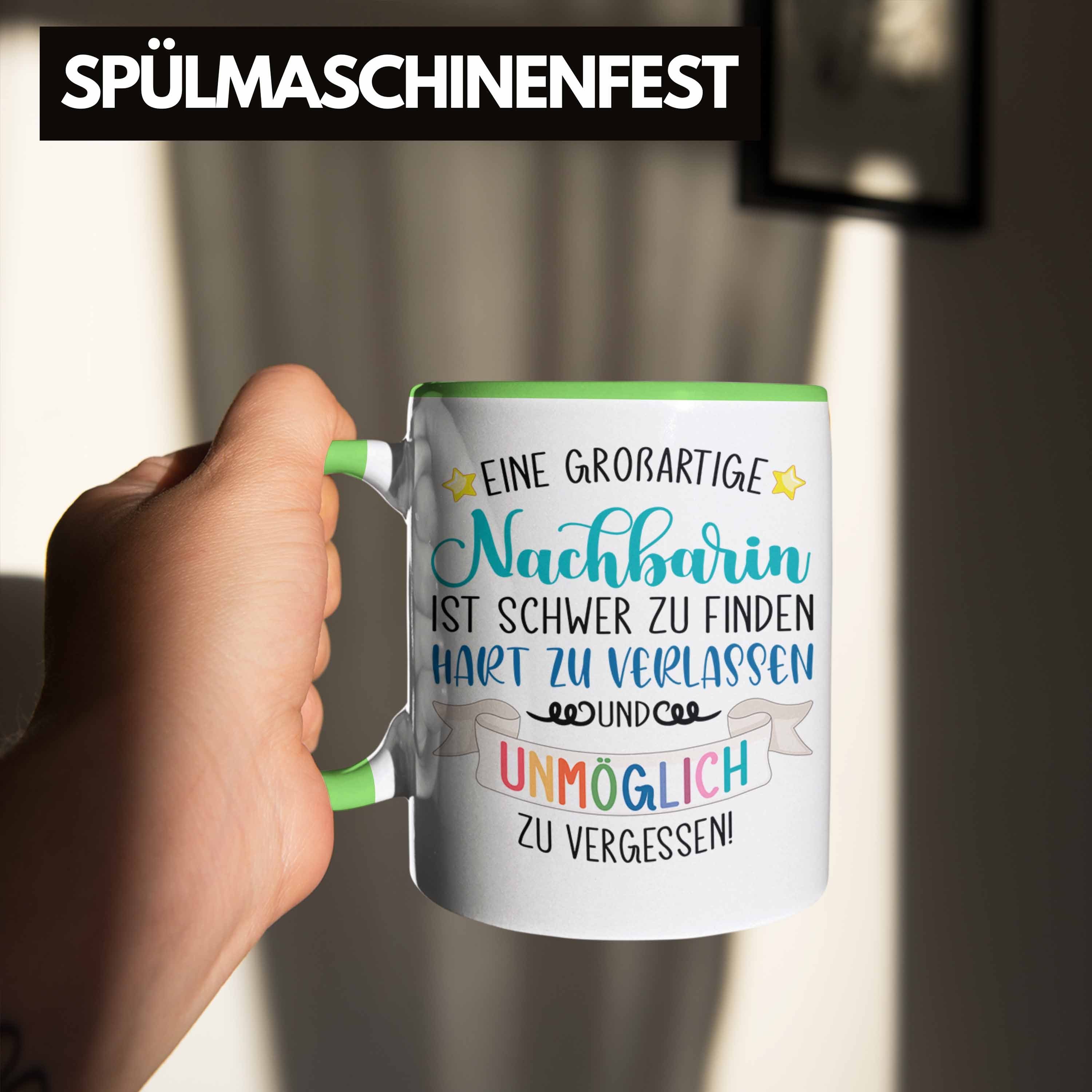 Abschied Lieblings Nachbarin Tasse Trendation Weltliebste Beste Abschiedsgeschenk Geschenkidee Tasse Nachbarin Geschenk Nachbarin Freundin - Geburtstag Grün Trendation