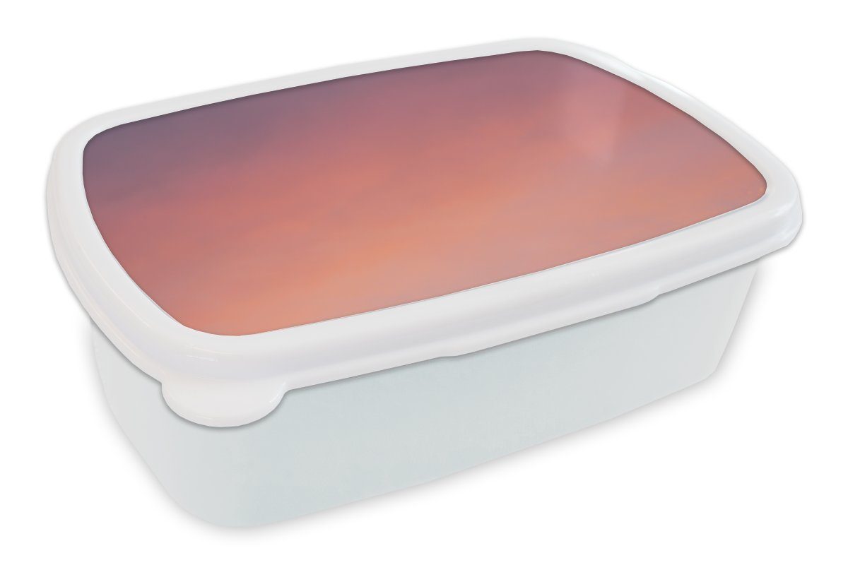 MuchoWow Lunchbox Nahaufnahme eines farbigen Himmels, Kunststoff, (2-tlg), Brotbox für Kinder und Erwachsene, Brotdose, für Jungs und Mädchen weiß
