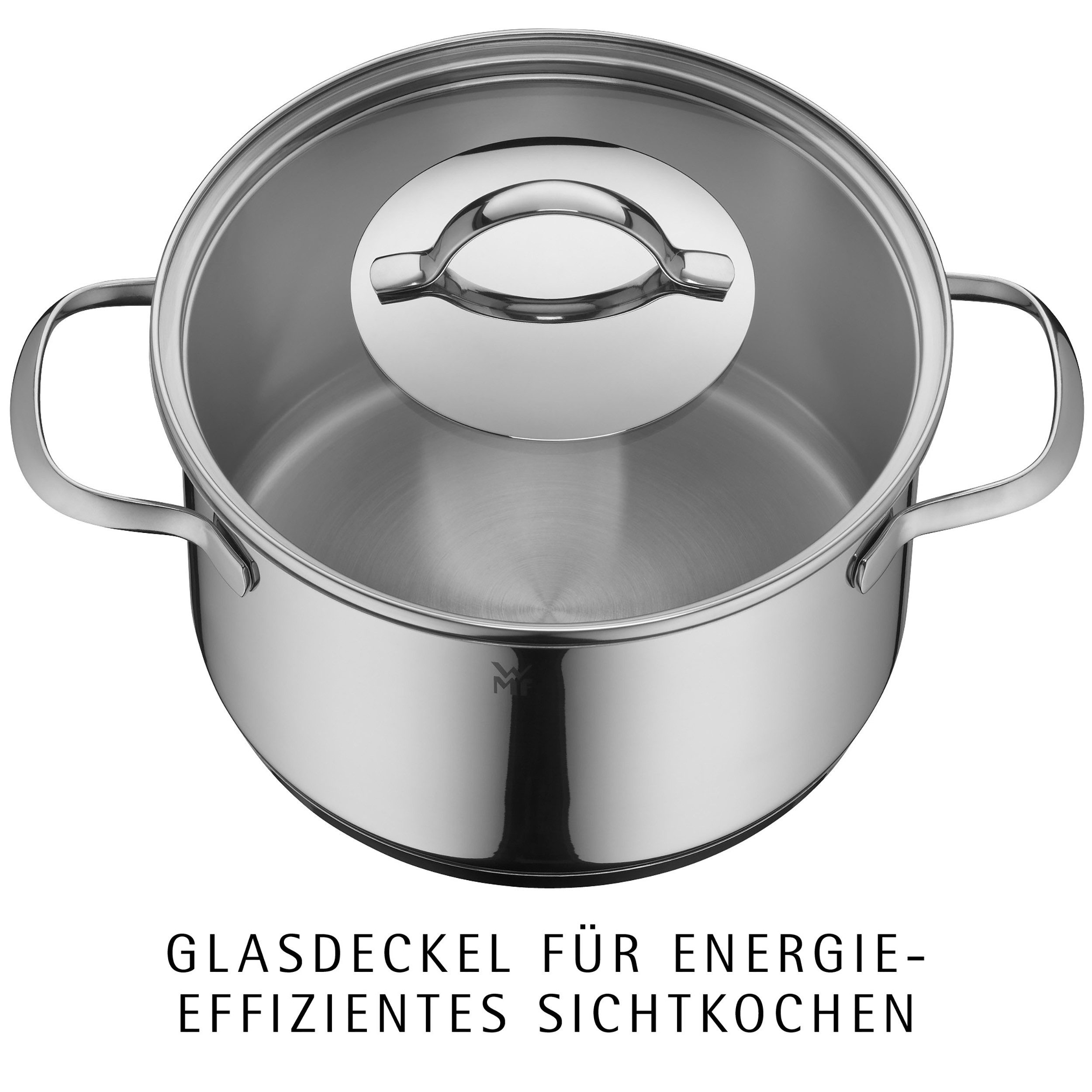 WMF Topf-Set Provence Plus, Kochtopf Set mit Glasdeckel, spülmaschinengeeignet, Cromargan® Edelstahl Rostfrei 18/10 (Set, 11-tlg., 3x Kochtopf Ø 16/20/24cm, 2x Bratentopf Ø 16/20cm, 1 Kasserolle Ø 16cm), hitzebeständig bis 250°C, TransTherm-Allherdboden, poliert, Induktion