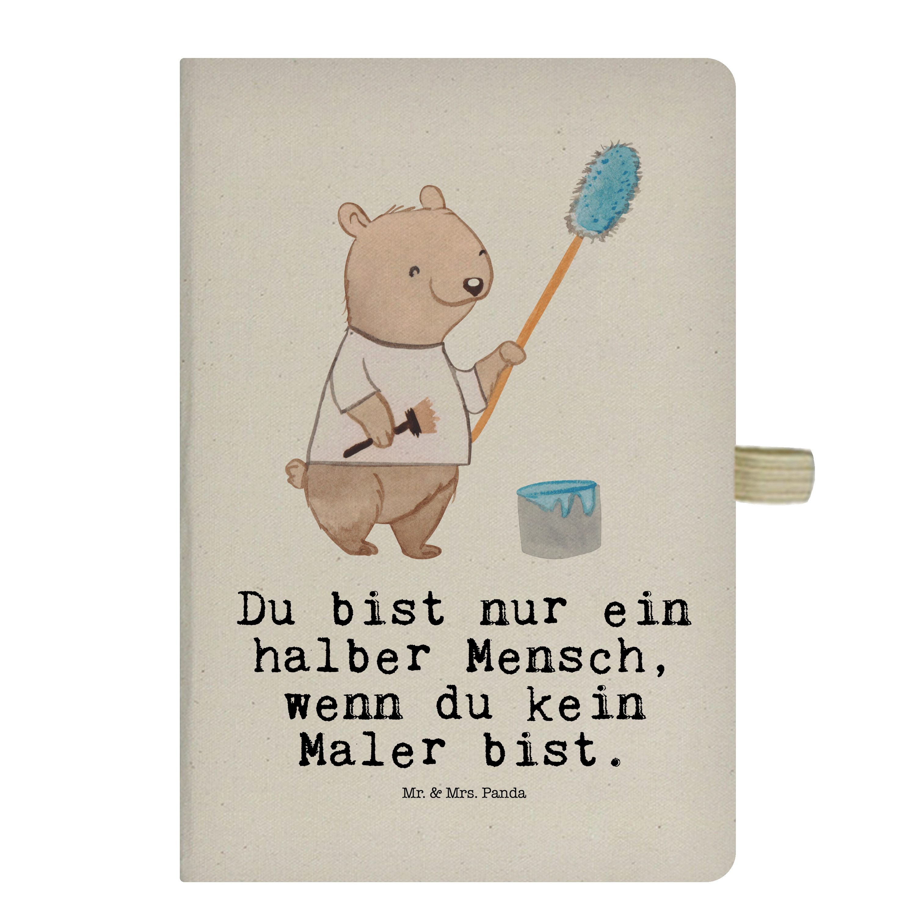 Mr. & Mrs. Panda Notizbuch Maler mit Herz - Transparent - Geschenk, Notizen, Beruf, Schenken, Ad Mr. & Mrs. Panda