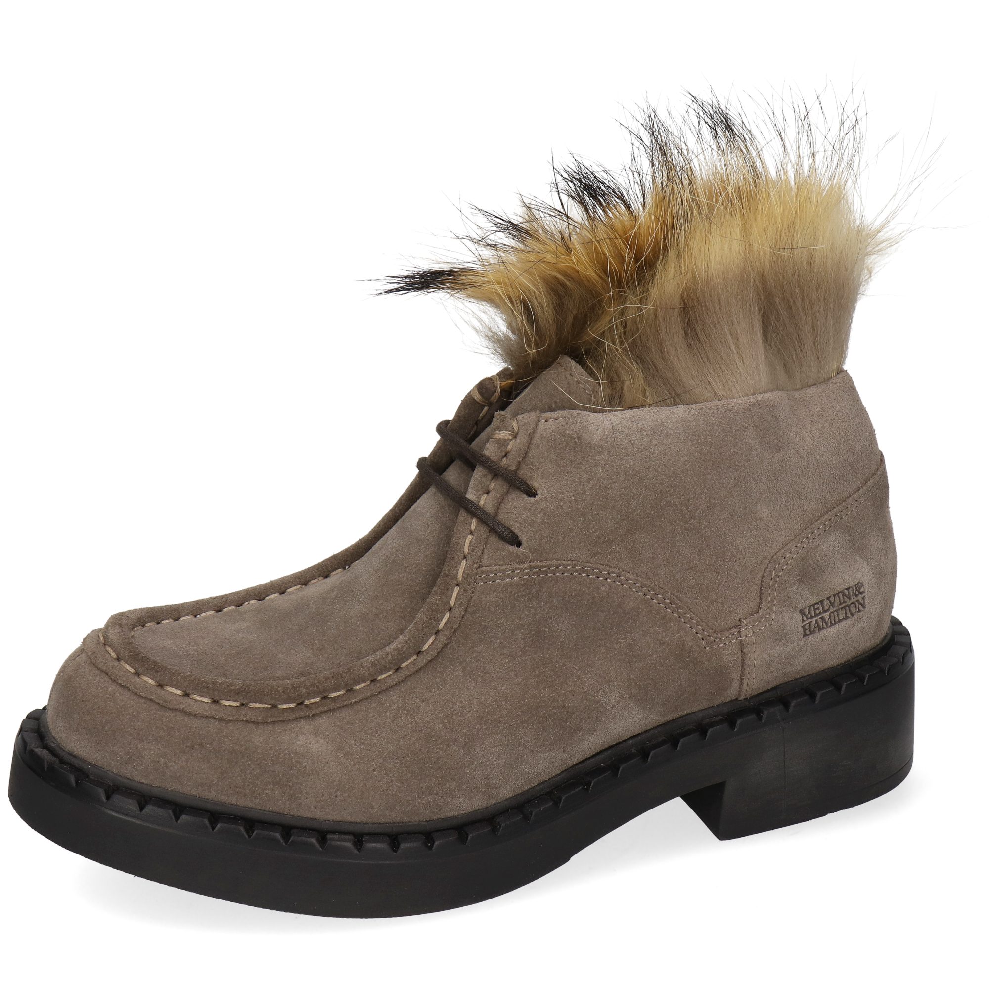 Melvin & Hamilton Pia 7 Leder-Schnürschuhe für Damen Stiefelette Block-Absatz, Echtes Leder