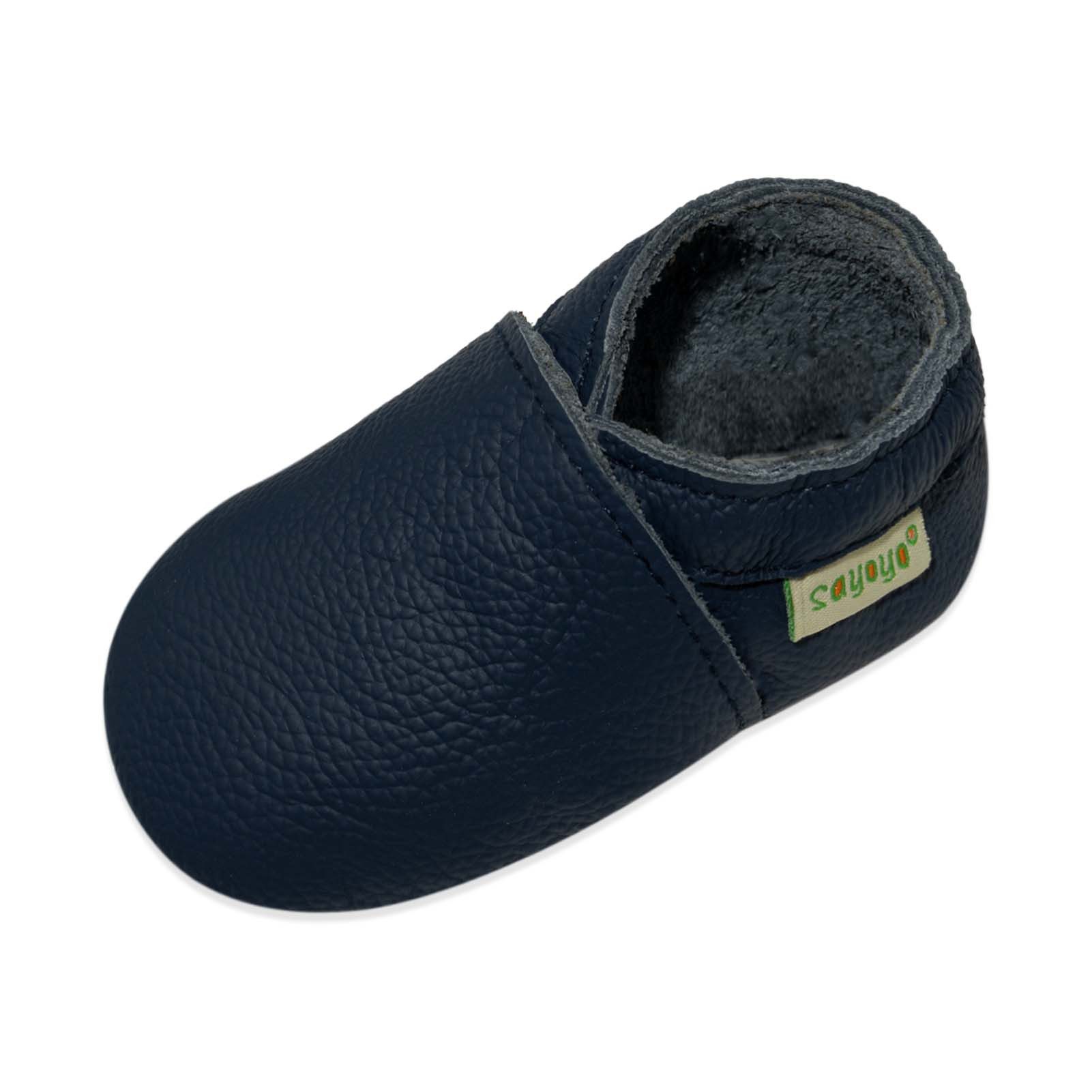 18-19EU SAYOYO Baby Lauflernschuhe Leder Weich Rutschfest Elastisch Krabbelschuh