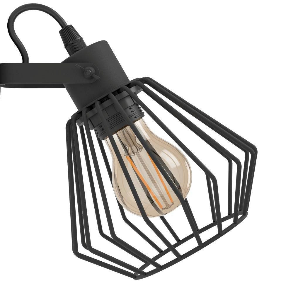 EGLO Deckenspot TABILLANO Wandlampe, Flurlampe, Wohnzimmerlampe, Metall, schwarz, E27, ohne Leuchtmittel, Wandleuchte, Vintage, Industrial, modern, Drahtgestell, 11cm