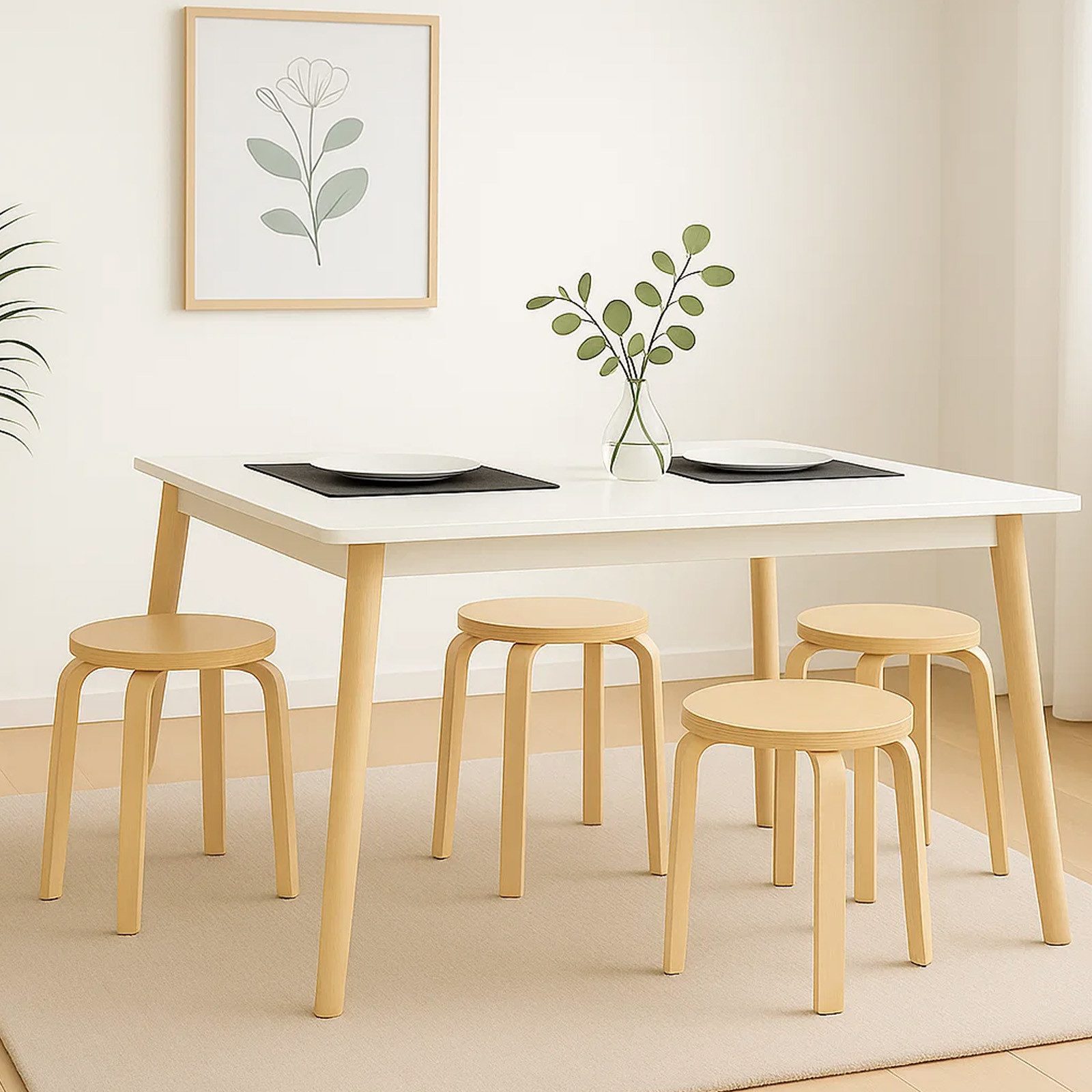 Youyijia Angelhocker Esszimmerstühle Esszimmerstühle 4er Set Aus Holz
