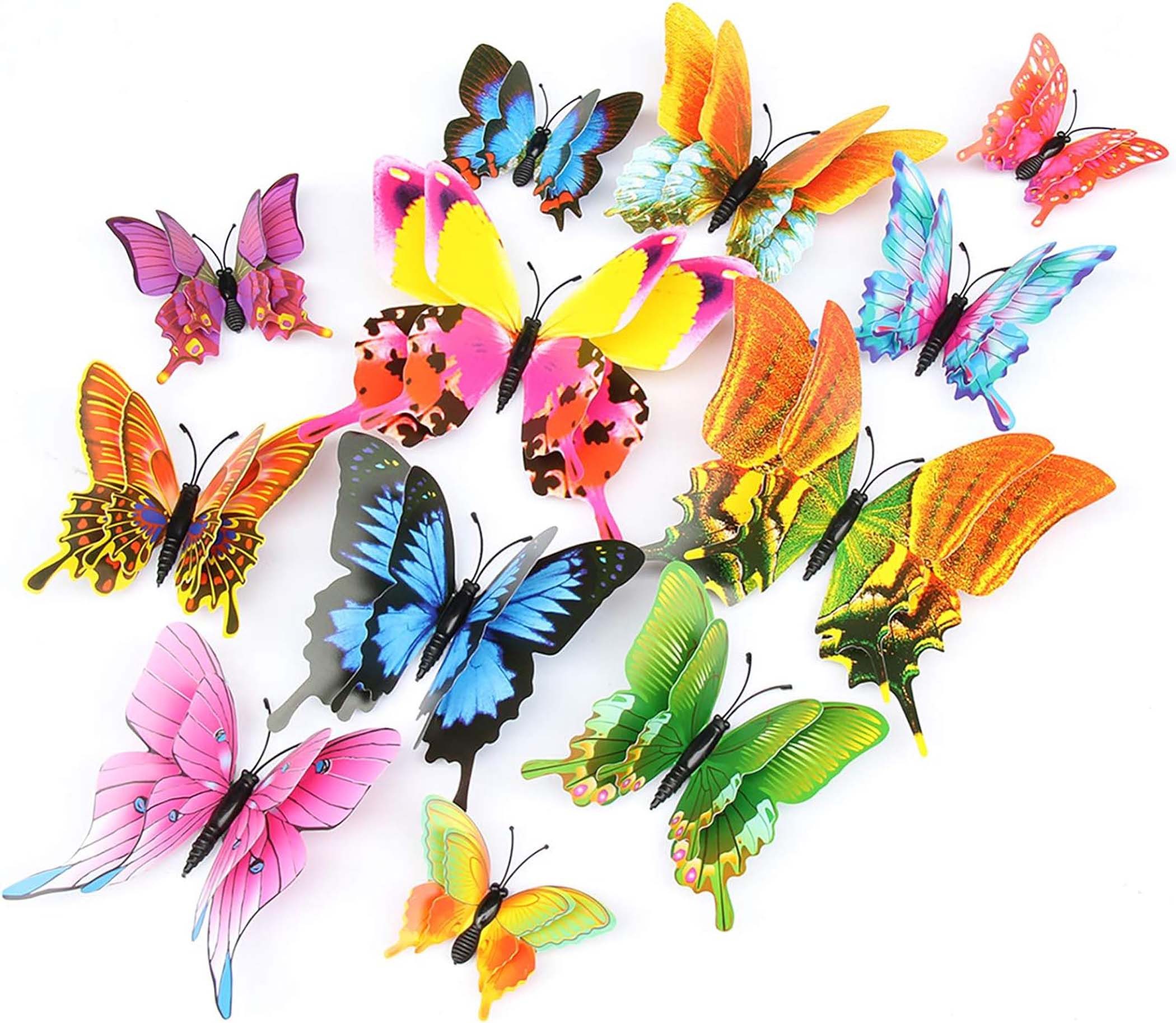 Kaket Wandsticker 12 Stück 3D bunte Schmetterling Wandsticker Aufkleber (12 günstig online kaufen