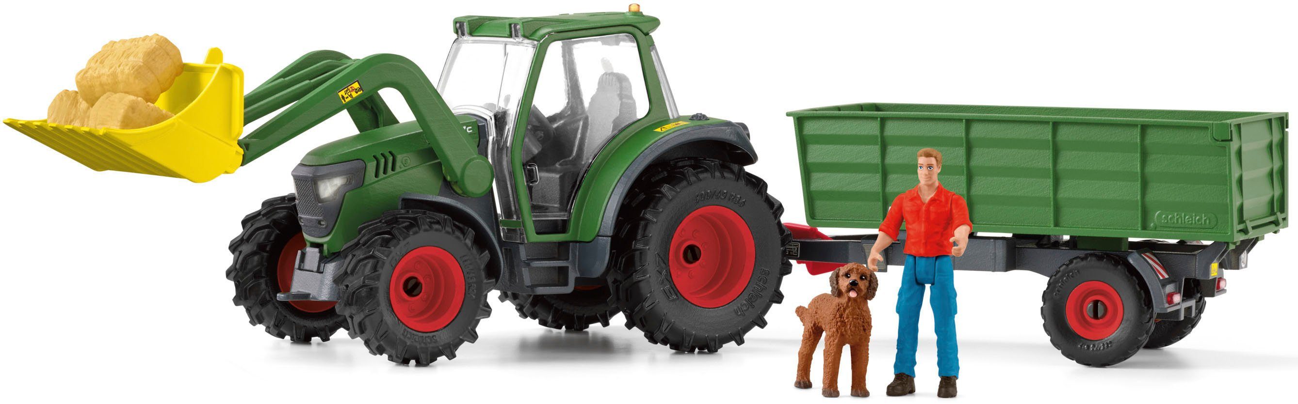 Schleich® Spielwelt FARM WORLD, Traktor mit Anhänger (42608), Spielset  »FARM WORLD, Traktor mit Anhänger (42608)«