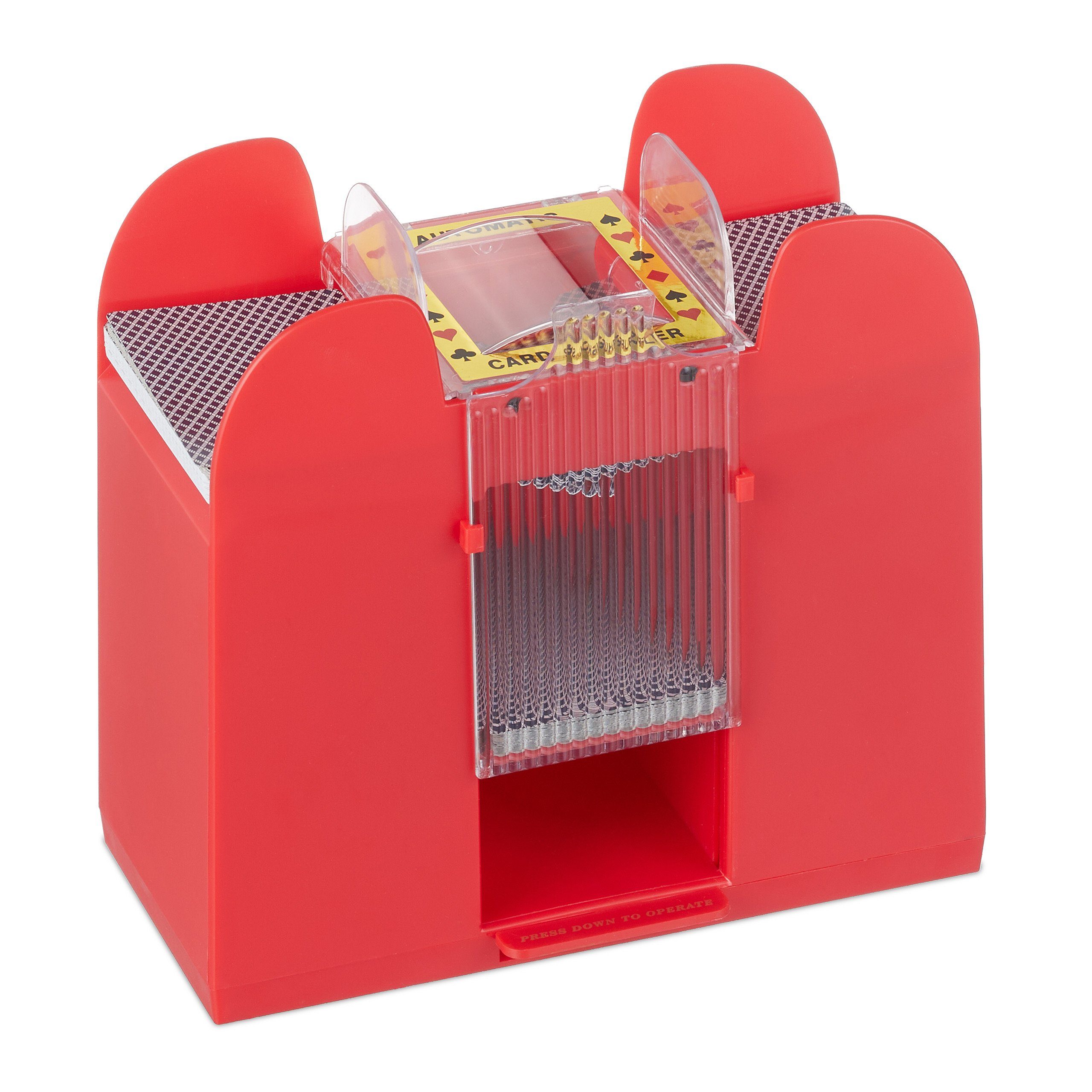relaxdays Spiel Automatische Kartenmischmaschine 6 Decks, Gesellschaftsspiel