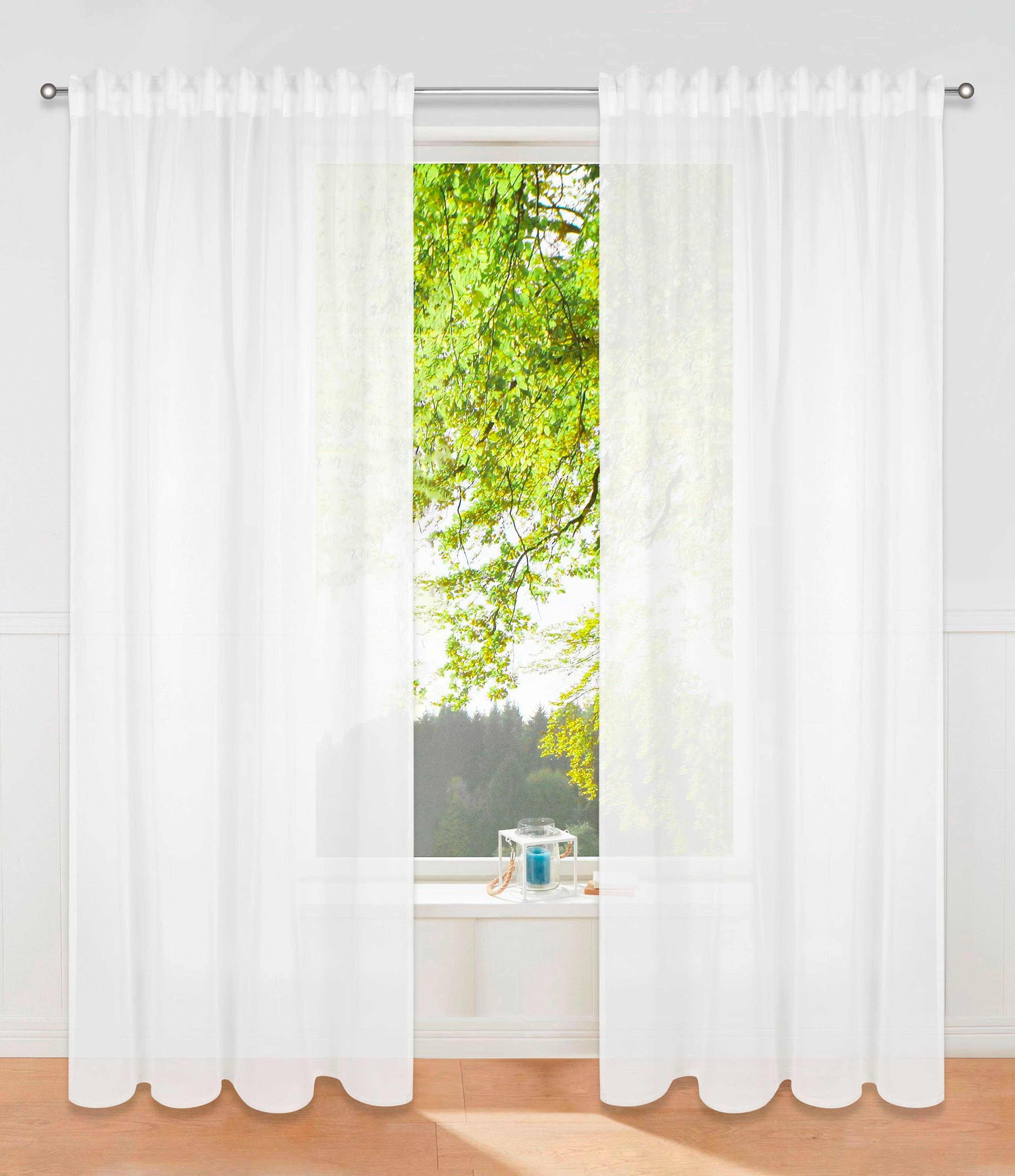 OTTO home Gardine Dolly (2 St), Multifunktionsband, transparent, gewebt, Polyester
