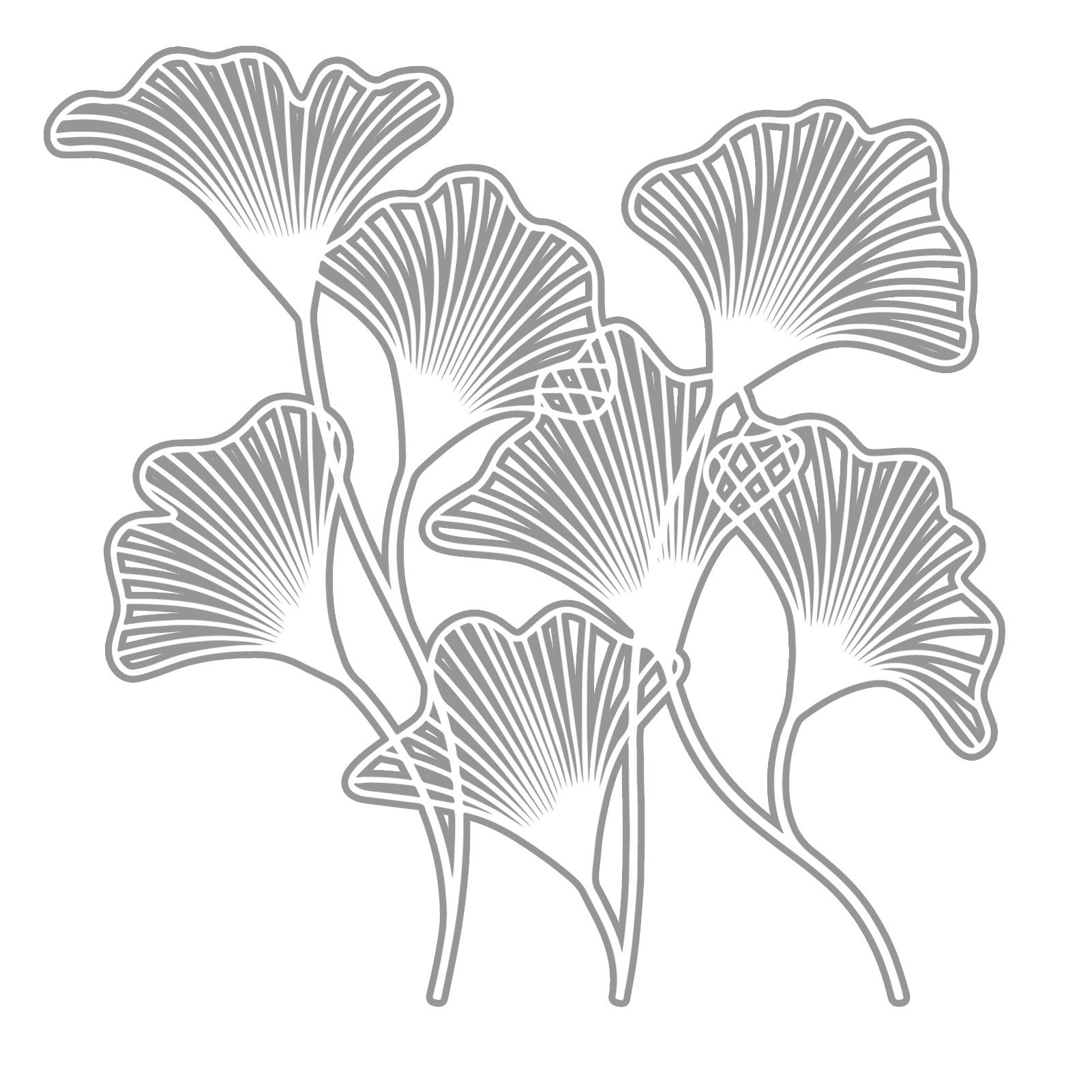 Wanddekoobjekt Ginkgo biloba Wanddekorationen, Kunstblütenlinien, Linienkunst