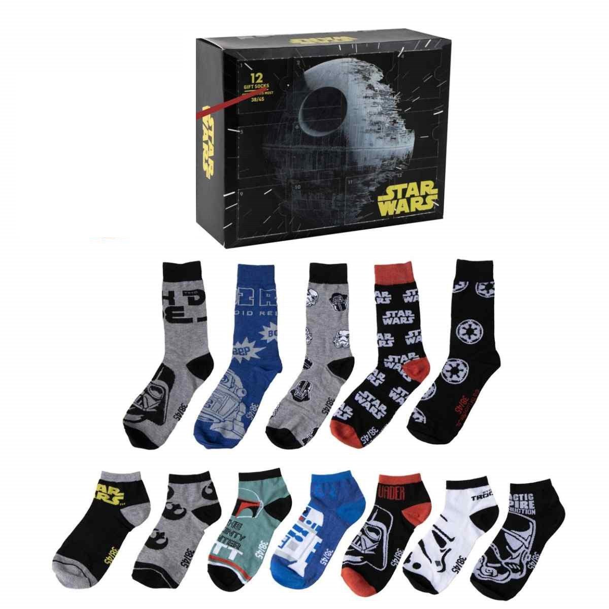 Star Wars Sportsocken Erwachsene Socken 12er Pack Lifestyle Design Größe 38-45 (12-Paar)