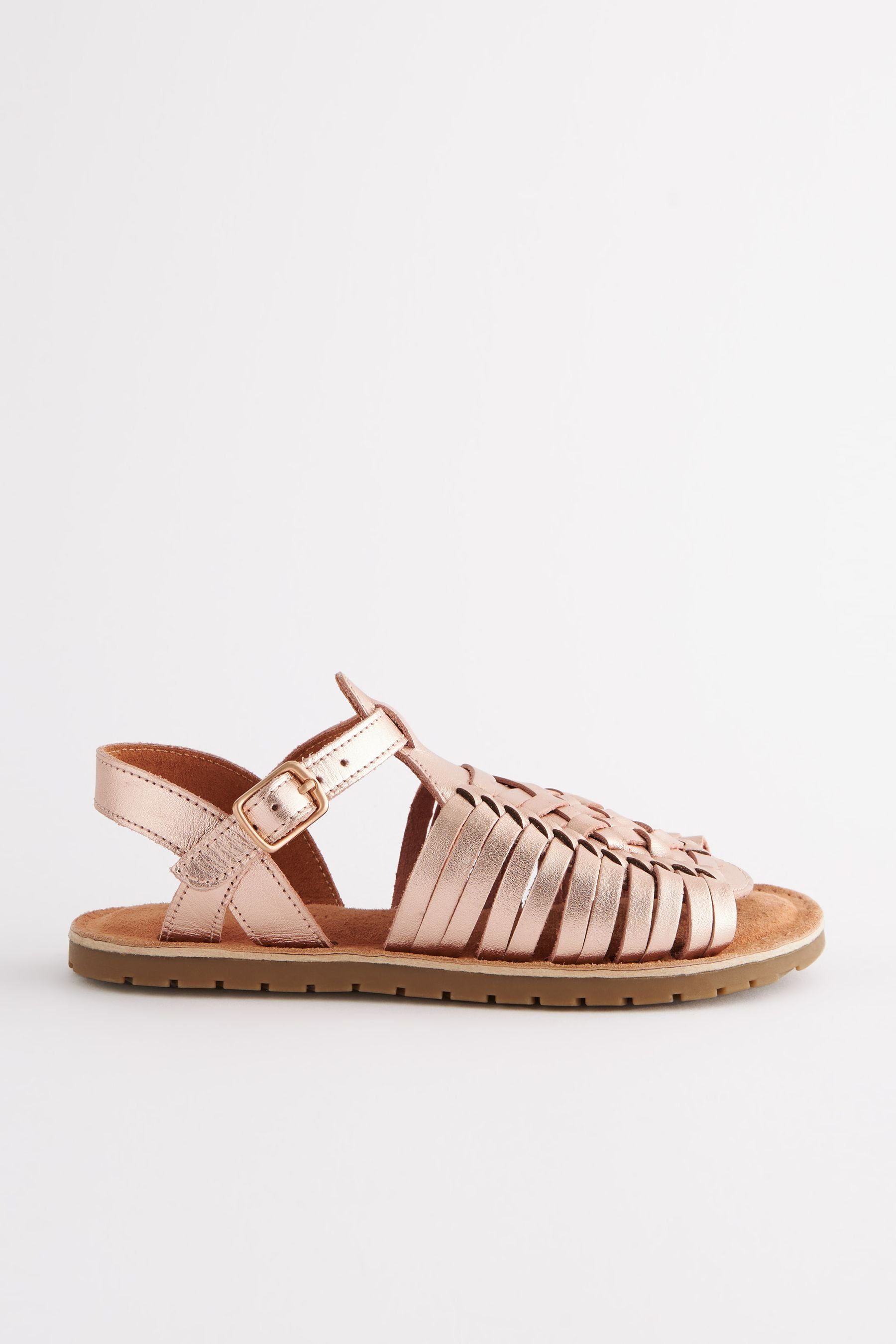 Webdesign Next Rose (1-tlg) Sandale Gold Ledersandalen im