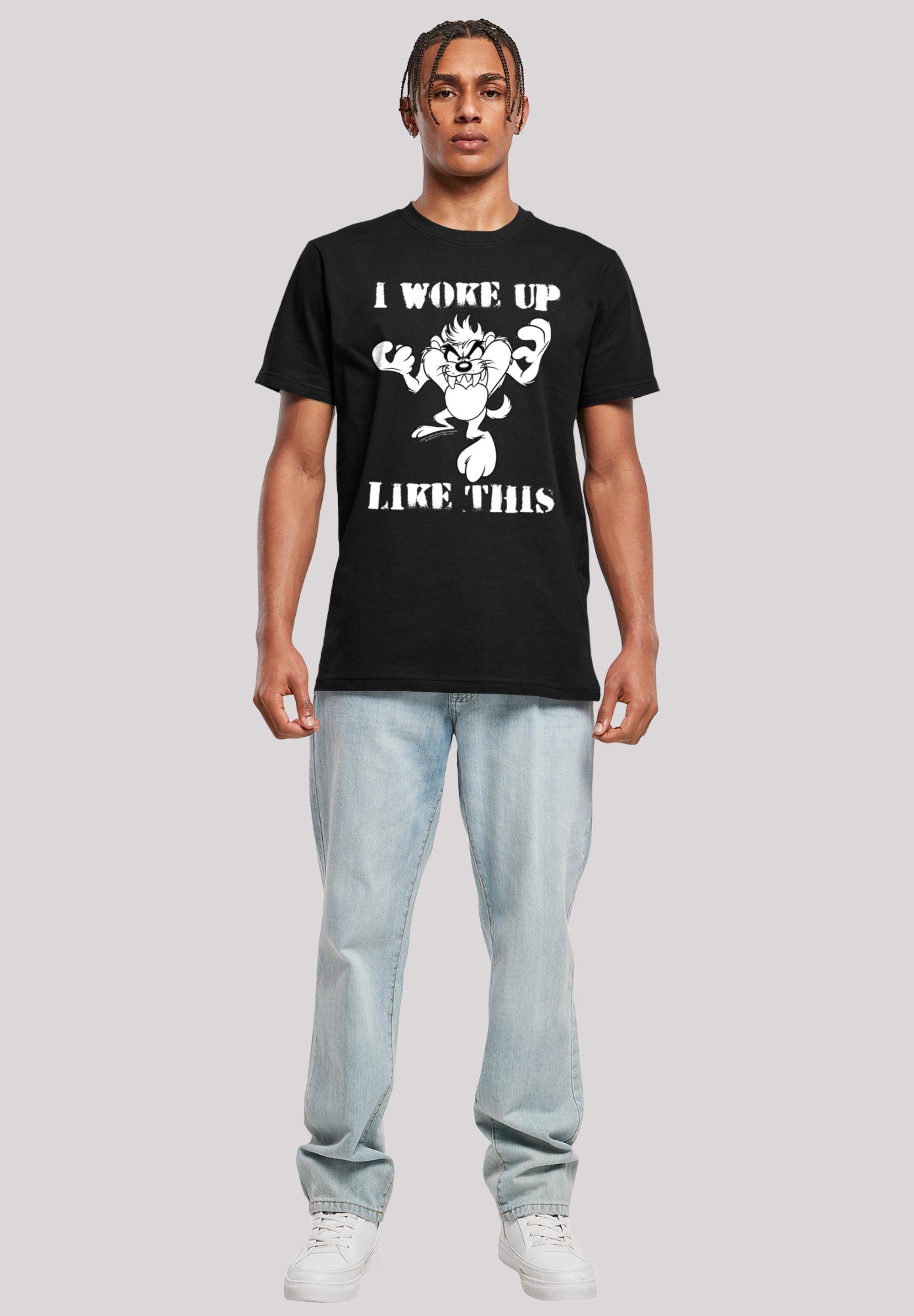 Up T-Shirt F4NT4STIC Like I Taz Woke This Print Tunes Looney schwarz