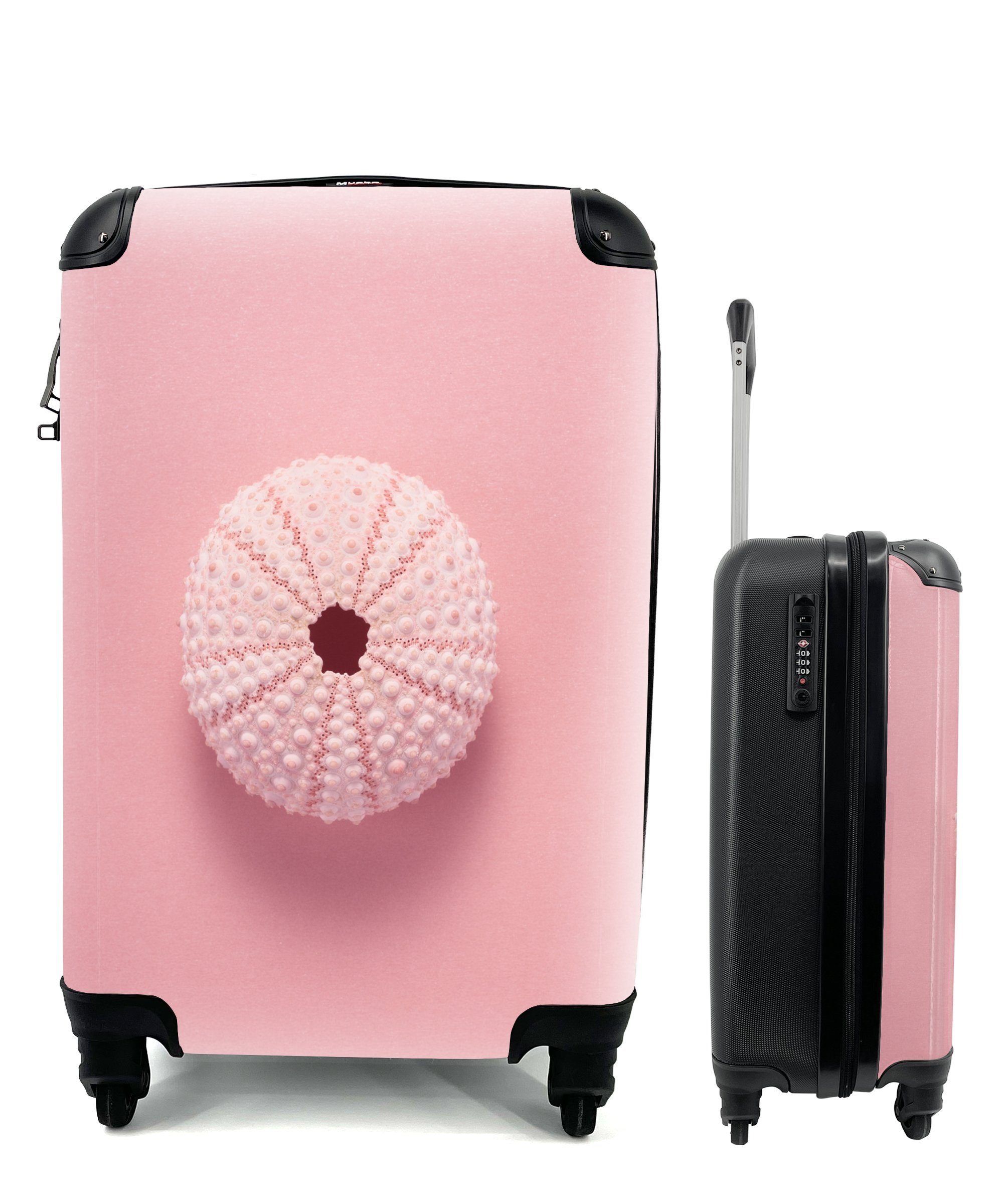 MuchoWow Handgepäckkoffer Rollen, - Tiere für Handgepäck Meer rollen, Reisekoffer Rosa, - Ferien, Reisetasche Trolley, mit 4