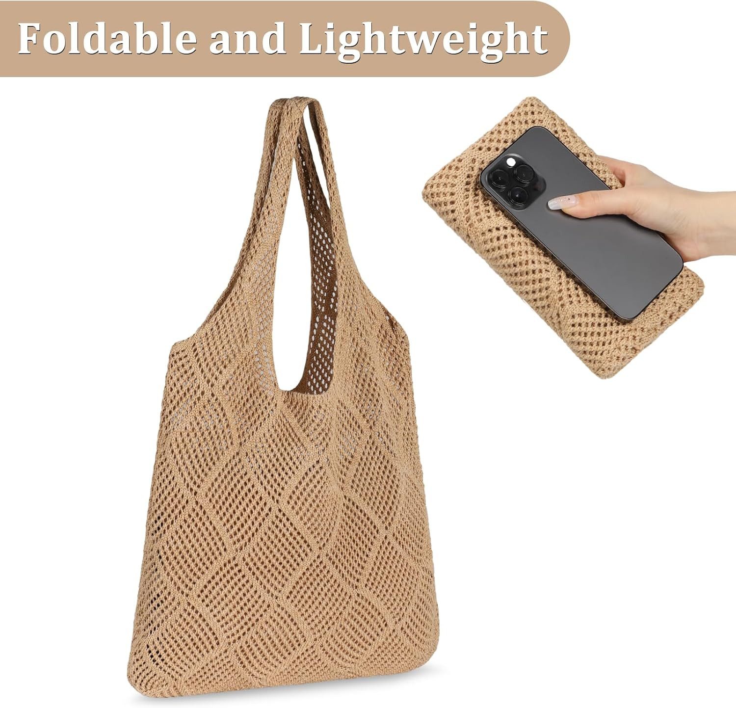 Coonoor Strandtasche gehäkelte Mesh Strand Tote günstig online kaufen