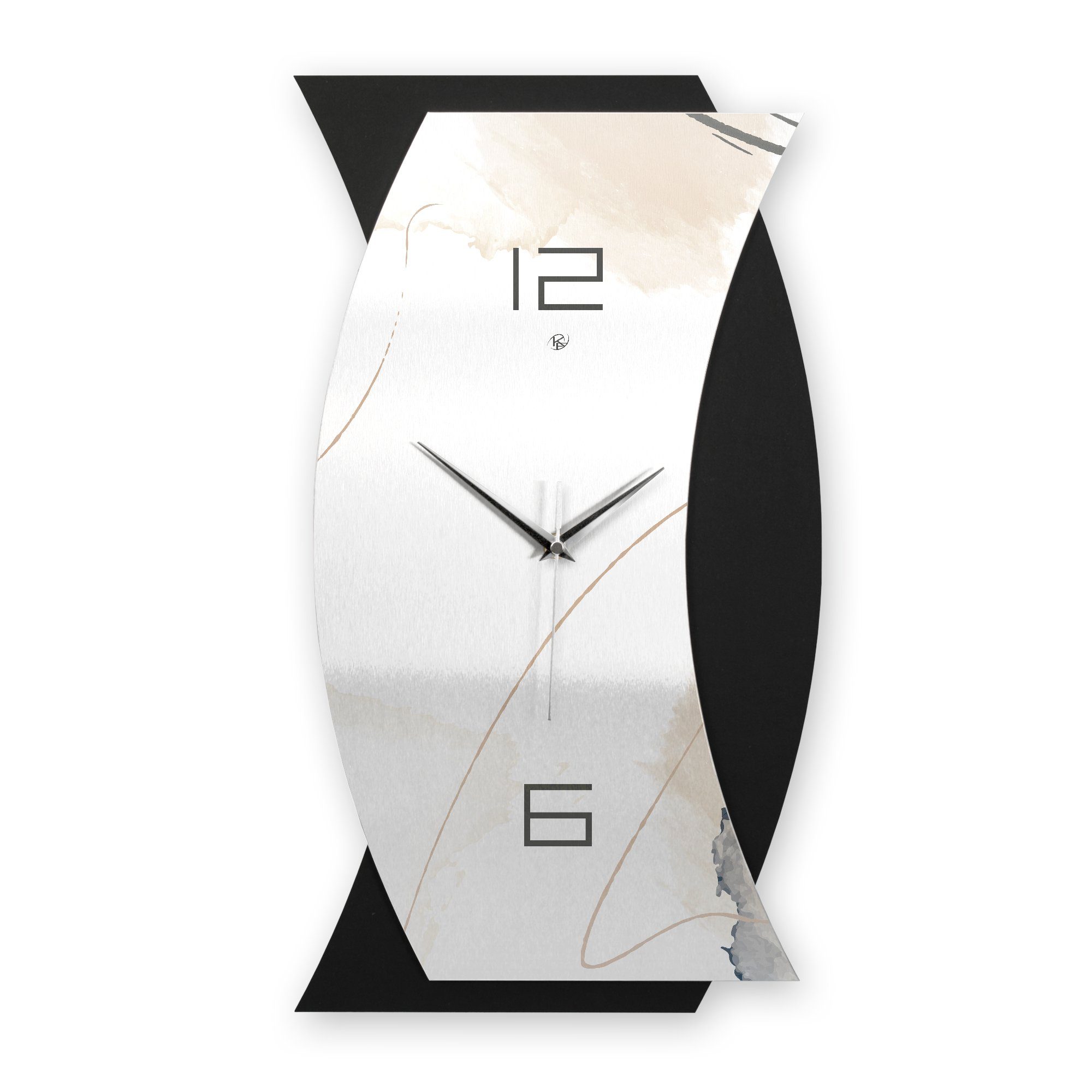 Kreative Feder Wanduhr 3D Designer-WANDUHR Artistic (ohne Ticken; Funk- oder Quarzuhrwerk; elegant, außergewöhnlich, modern)