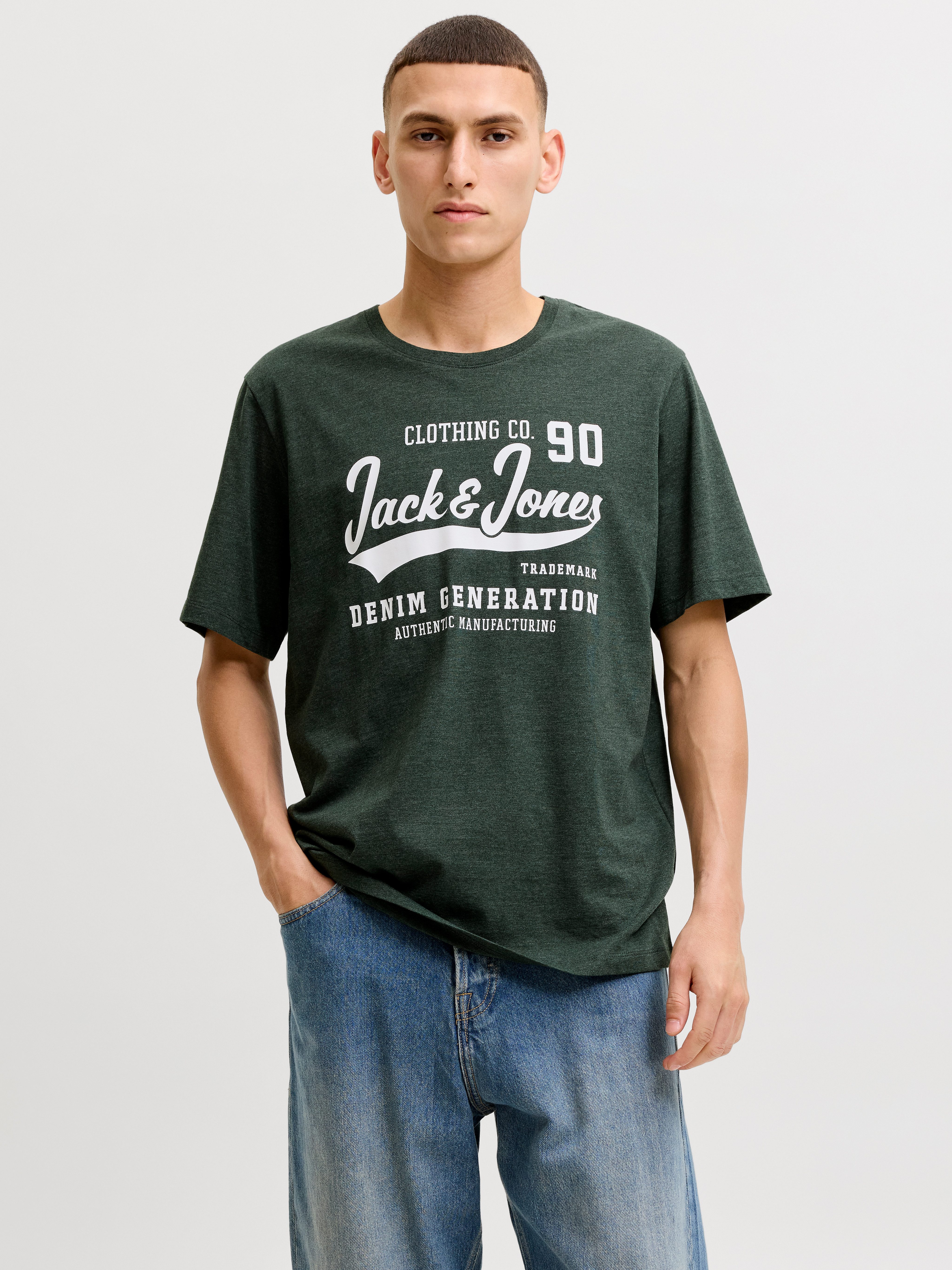 Jack & Jones T-Shirt JJELOGO TEE SS O-NECK 2 COL AW26 SN Baumwolle, regular fit