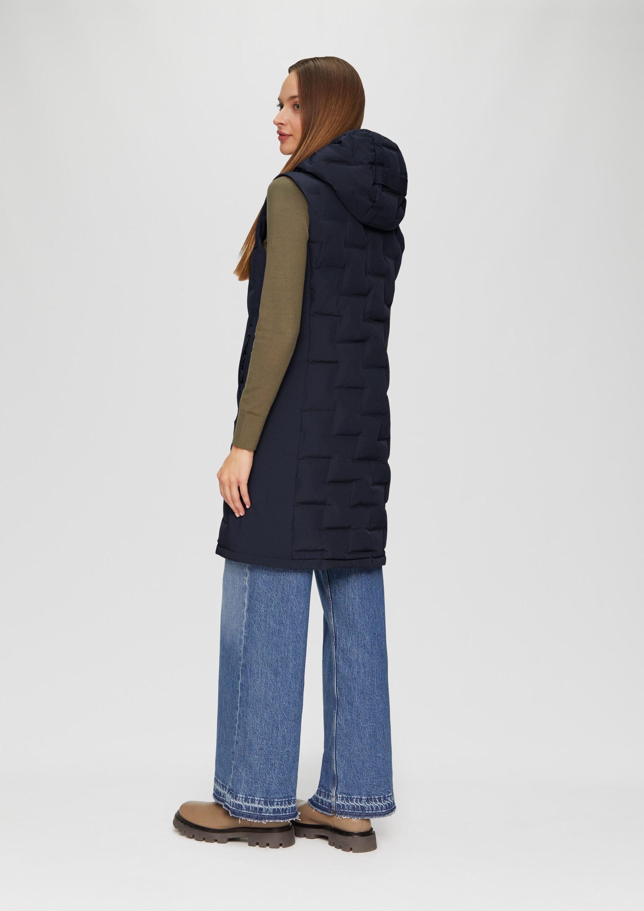 s.Oliver Outdoorjacke Outdoor-Weste Leichte Weste im Fabricmix mit Prägung