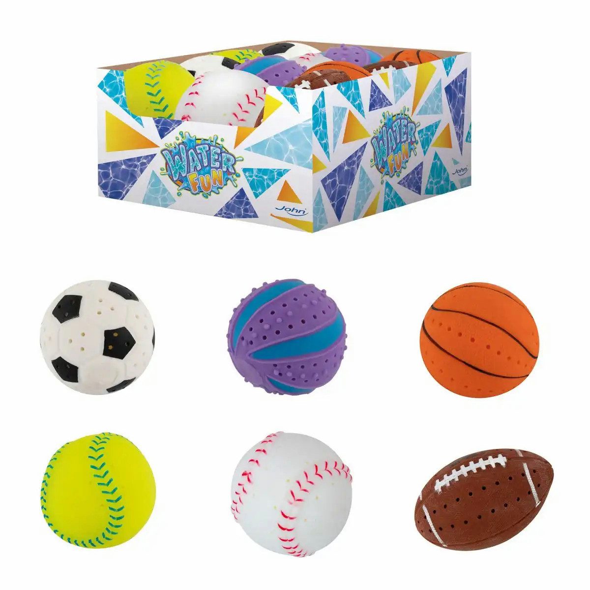 John GmbH Spielball John Wasserspritzer Hydro Fun Ø8 cm – 1 aus 6 zufällig
