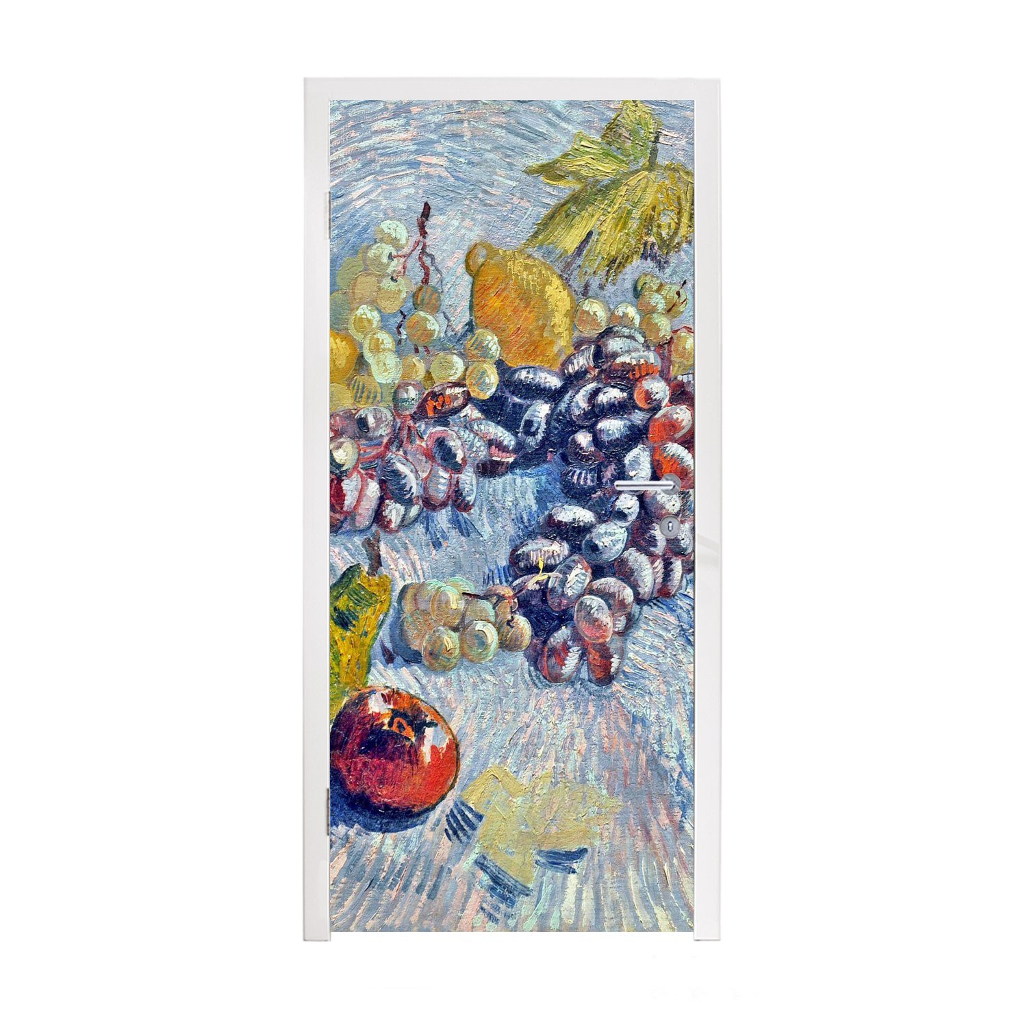 MuchoWow Türtapete Weintrauben, Zitronen, Birnen und Äpfel - Vincent van Gogh, Matt, bedruckt, (1 St), Fototapete für Tür, Türaufkleber, 75x205 cm