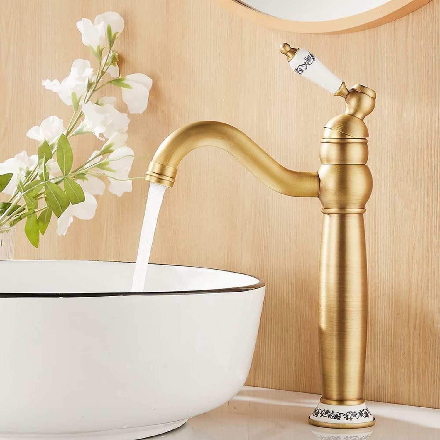 LuxusKollektion Waschtischarmatur Badarmatur Messing Antik (1-St)