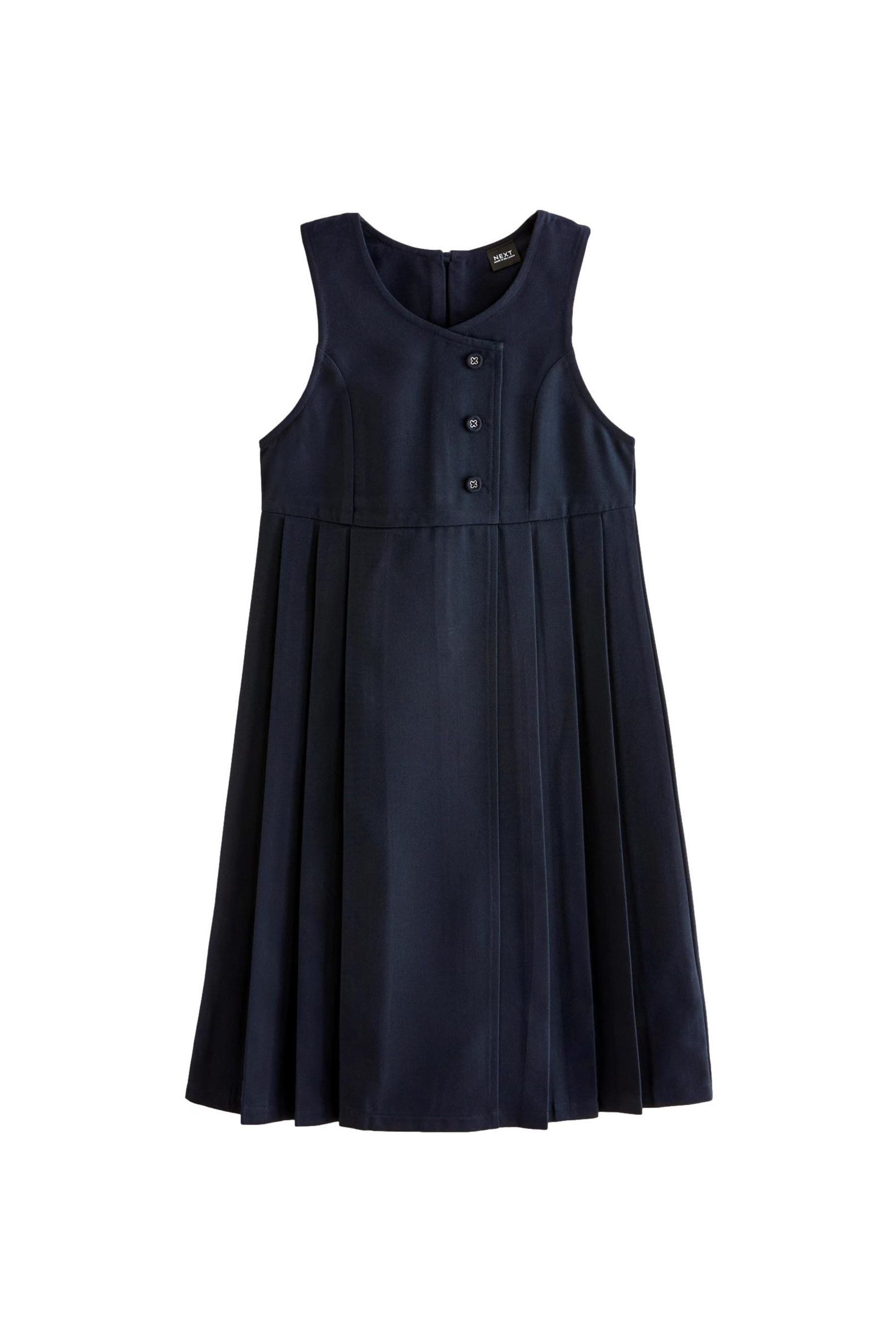 Latzkleid Langes Latzkleid mit asymmetrischer Knopfleiste