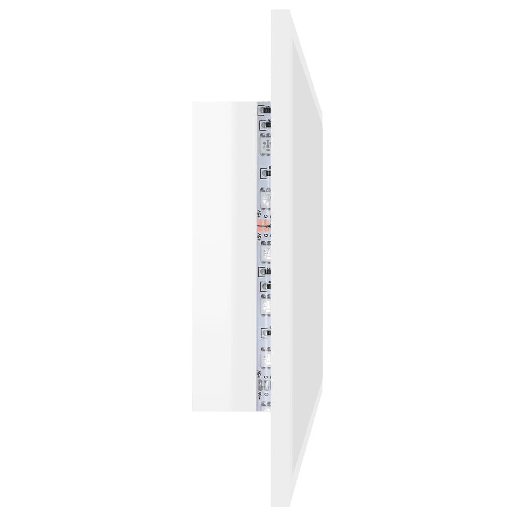 vidaXL Acryl cm LED-Badspiegel 80x8,5x37 Badezimmerspiegelschrank (1-St) Hochglanz-Weiß