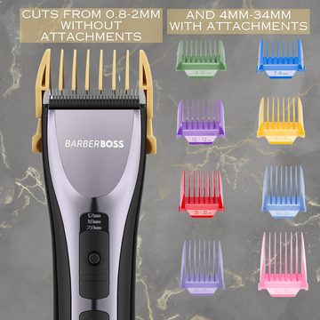 BARBERBOSS Haarschneider, Elektrischer Bartschneider und Rasierer zum Trimmen Stylen Rasieren, mit schneller USB-Aufladung Titan-Keramik-Klingen für sicheres Trimmen