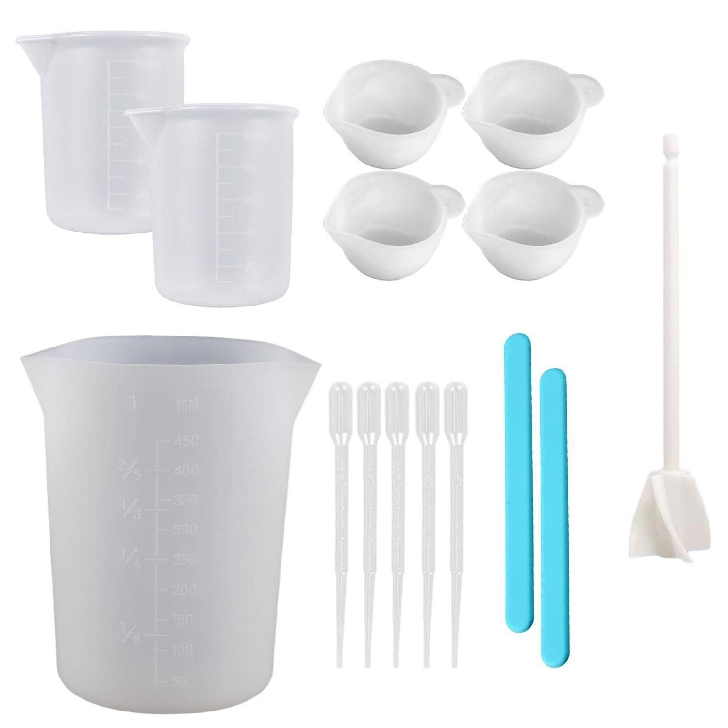 LuxusKollektion Messbecher Silikon Messbecher Set 450ml & 100ml mit Zubehör, Kunststoff, (1-St)