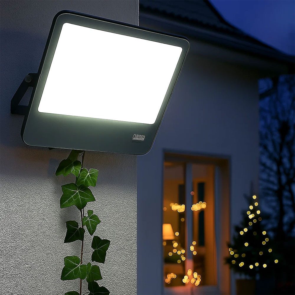 V-TAC LED Прожекторы, LED-Leuchtmittel fest verbaut, Kaltweiß, Tageslichtweiß, LED Außenstrahler Flutlicht Wandlampe Terrassenlampe schwarz L 40,6 cm
