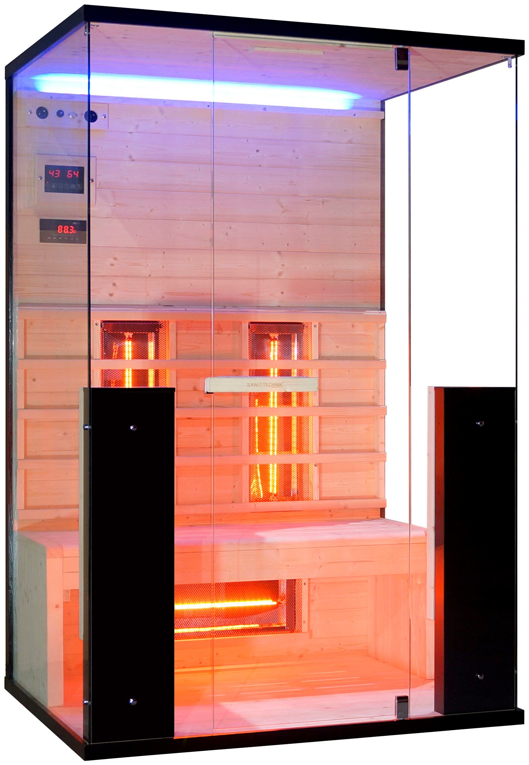 Sanotechnik Infrarotkabine Billund 2, BxTxH: 125 x 100 x 190 cm, mit Farblichttherapie, MP3 Player (inkl. Bluetooth), 2x Lautsprecher