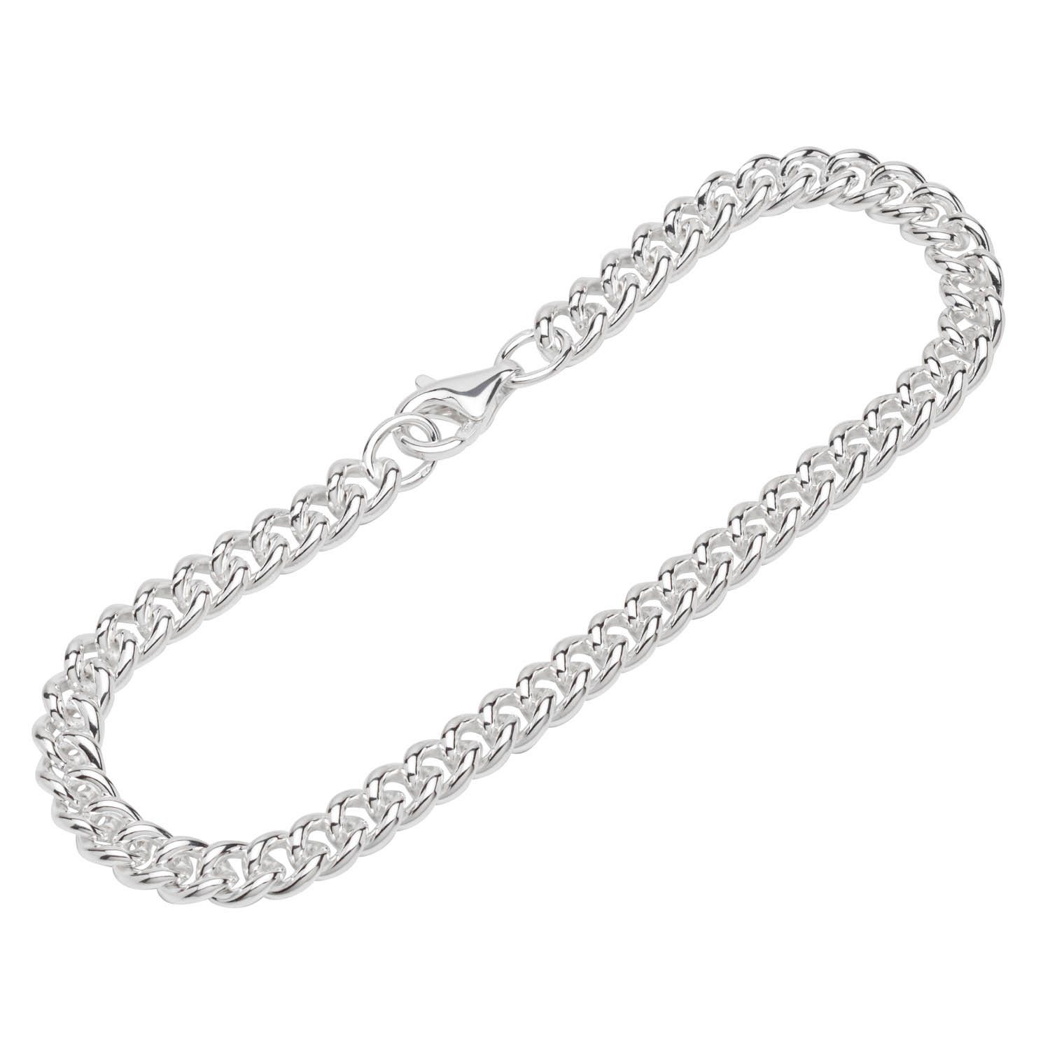 NKlaus Silberarmband Armband 925 Sterling Silber 19cm Panzerkette rund (1 Stück), Made in Germany