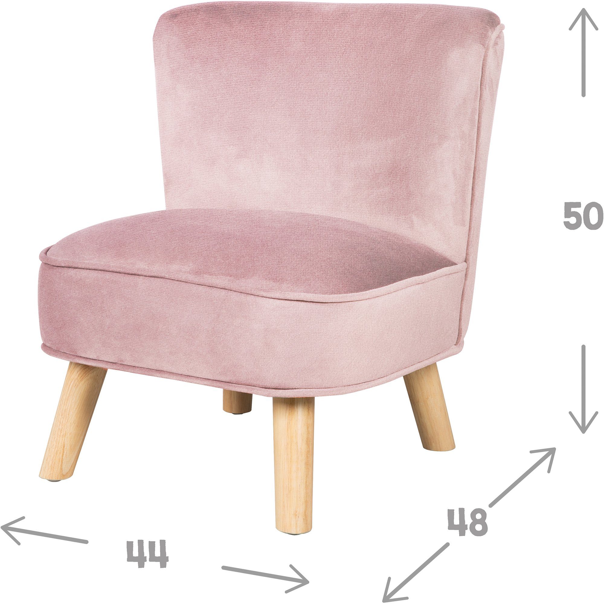 roba® Sessel Lil Sofa, rosa/mauve mit Holzfüßen