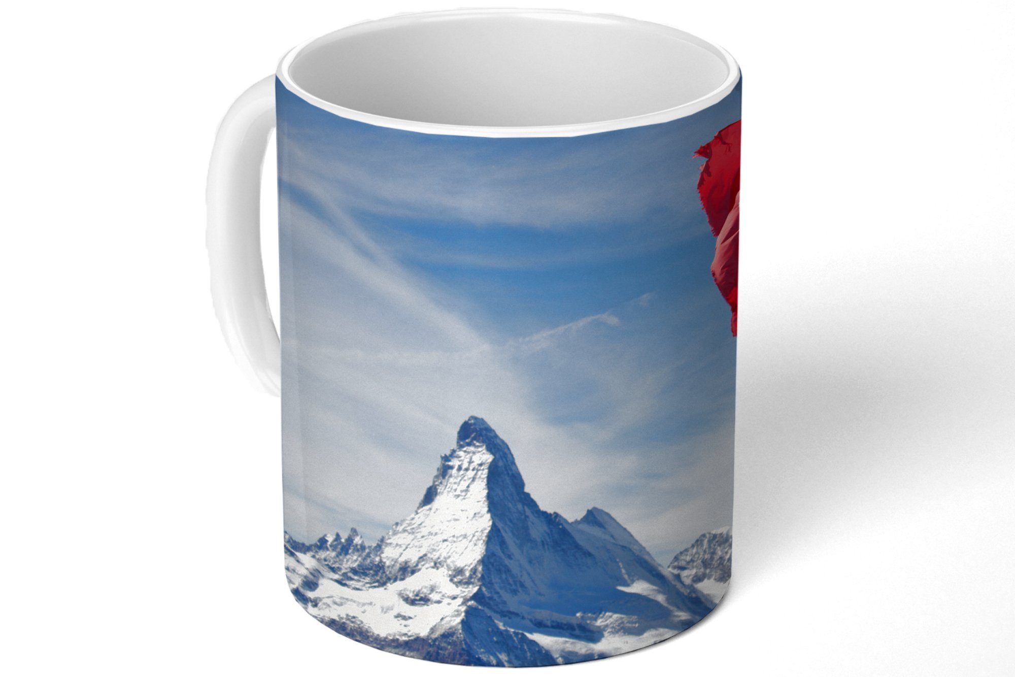 Schweizer Kaffeetassen, Becher, der am MuchoWow Geschenk Keramik, Teetasse, Teetasse, Tasse Flagge in Schweiz, Matterhorn