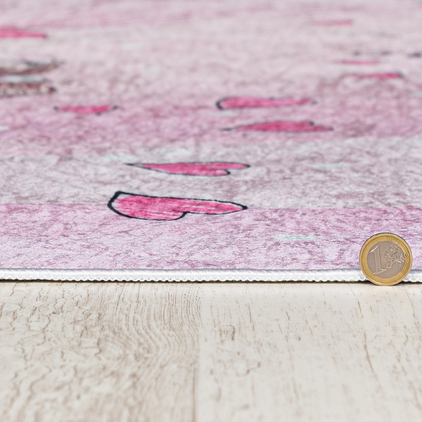 Mazovia Kinderteppich Kinderteppich Kinderzimmerteppich Ballett Ballerina, 80 x 150 cm, Kurflor, Waschbar in Waschmaschine, Höhe 5 mm, Rutschfest – Bild 4 von 5