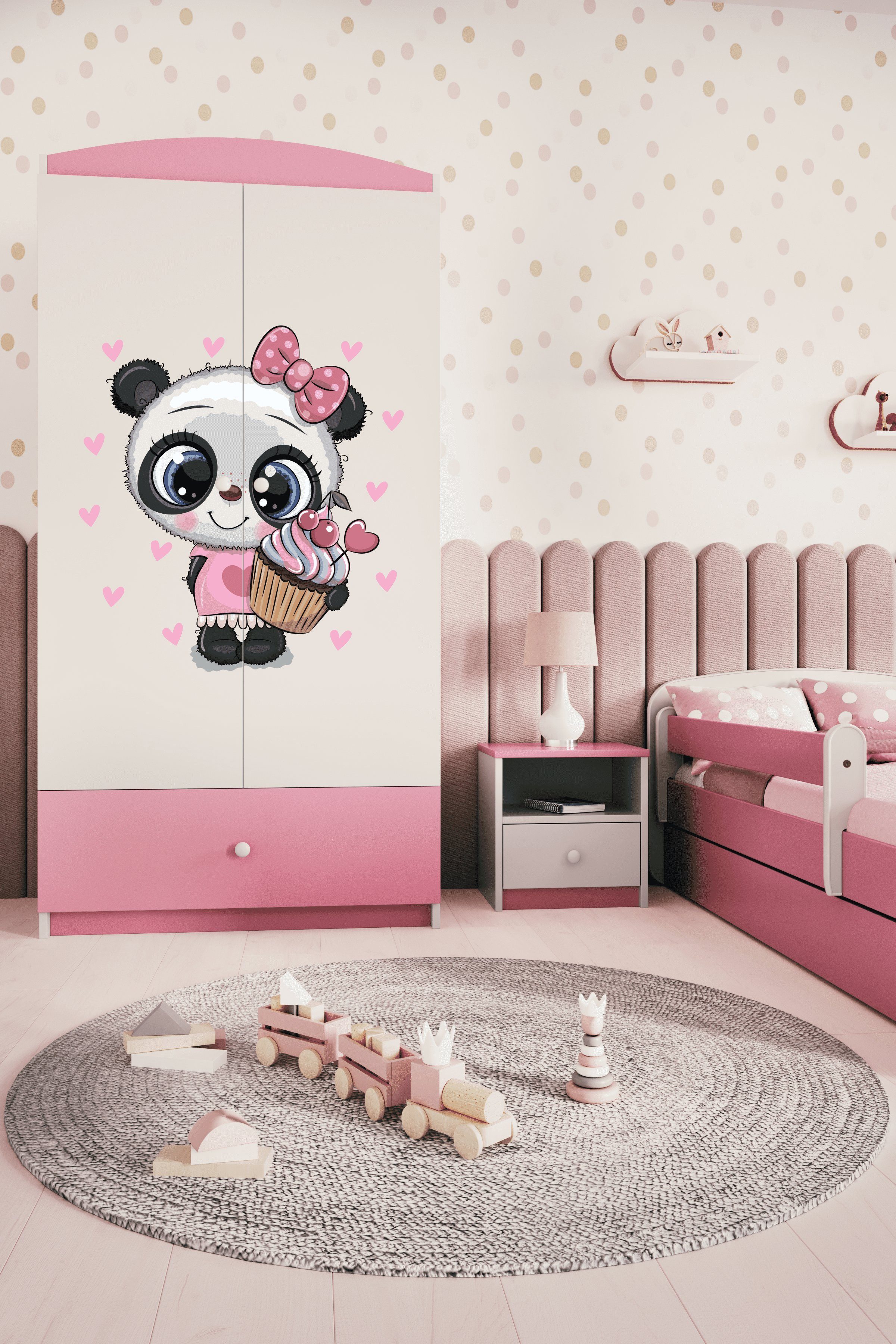 Bjird Kinderkleiderschrank Kleiderschrank Babydreams (4 Einlegeböden und Schublade) 175x90x52 cm
