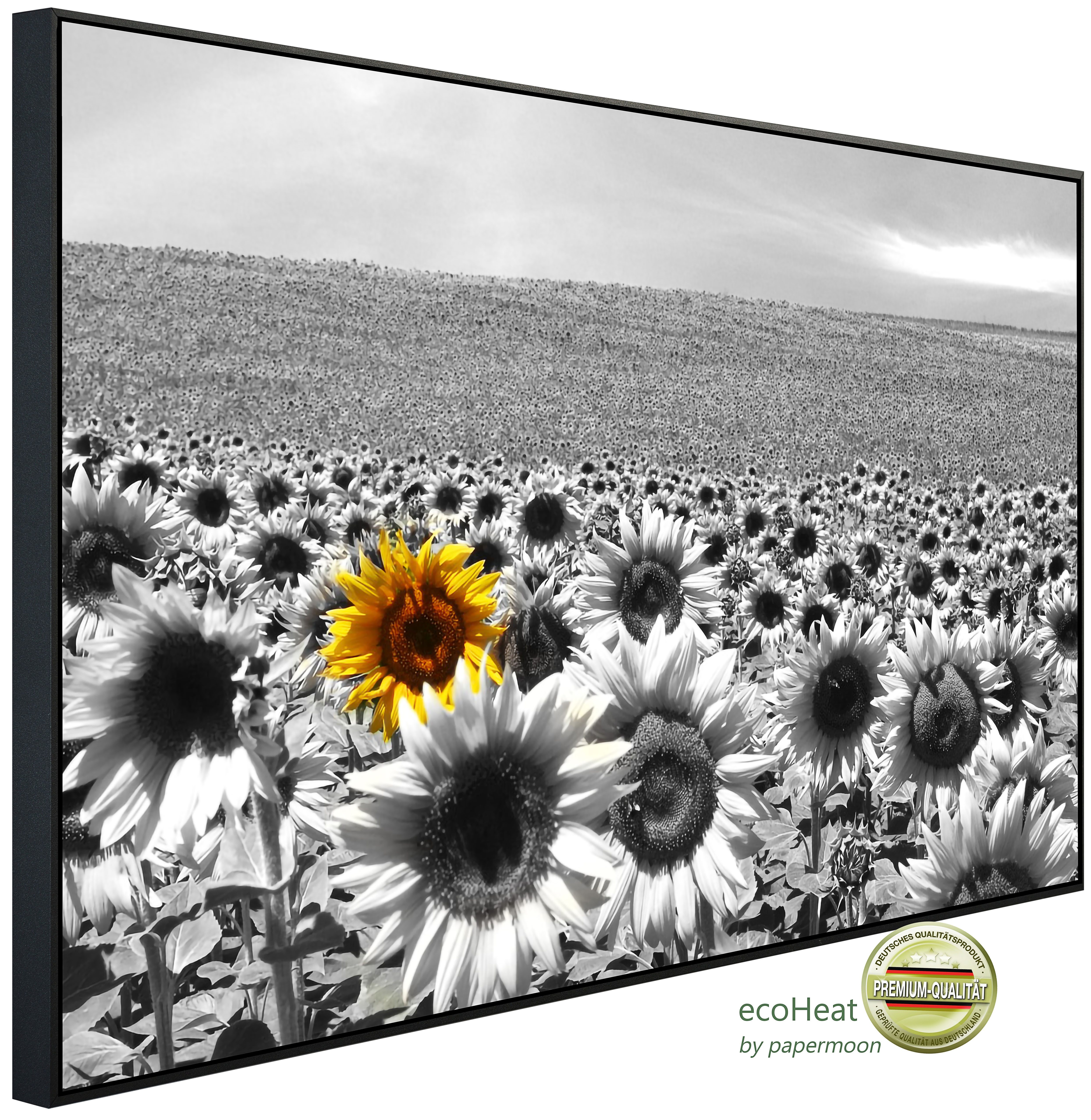 Papermoon Infrarotheizung INFRAROT-BILD-HEIZUNG, Sonnenblumenfeld, TÜV-Rheinland/GS zertifiziert, angenehme Strahlungswärme