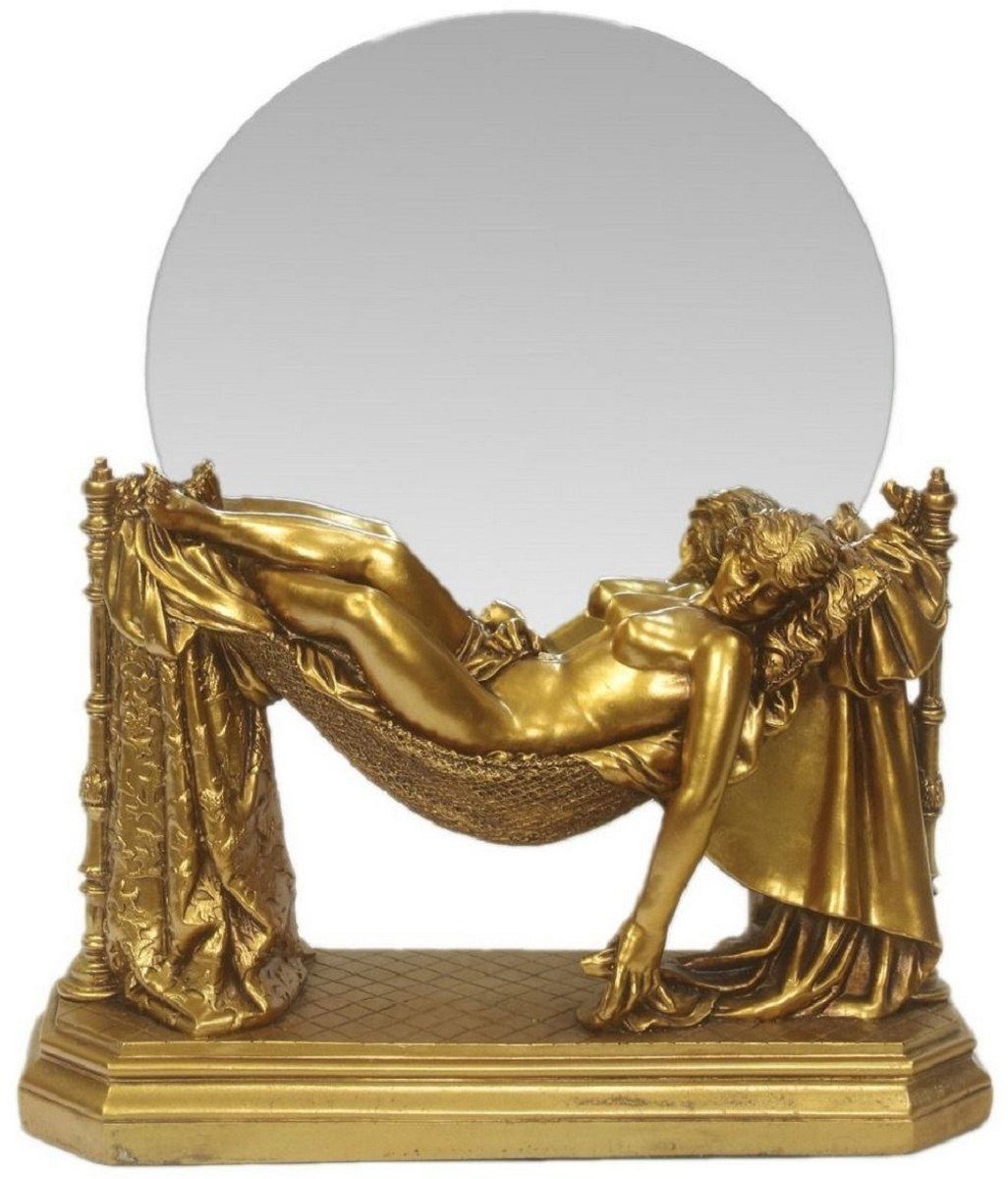 Barockspiegel Barock Tischspiegel Gold 30 x H. 37 cm - Standspiegel - Schminkspiegel - Kosmetikspiegel - Kleiner Deko Spiegel im Barockstil