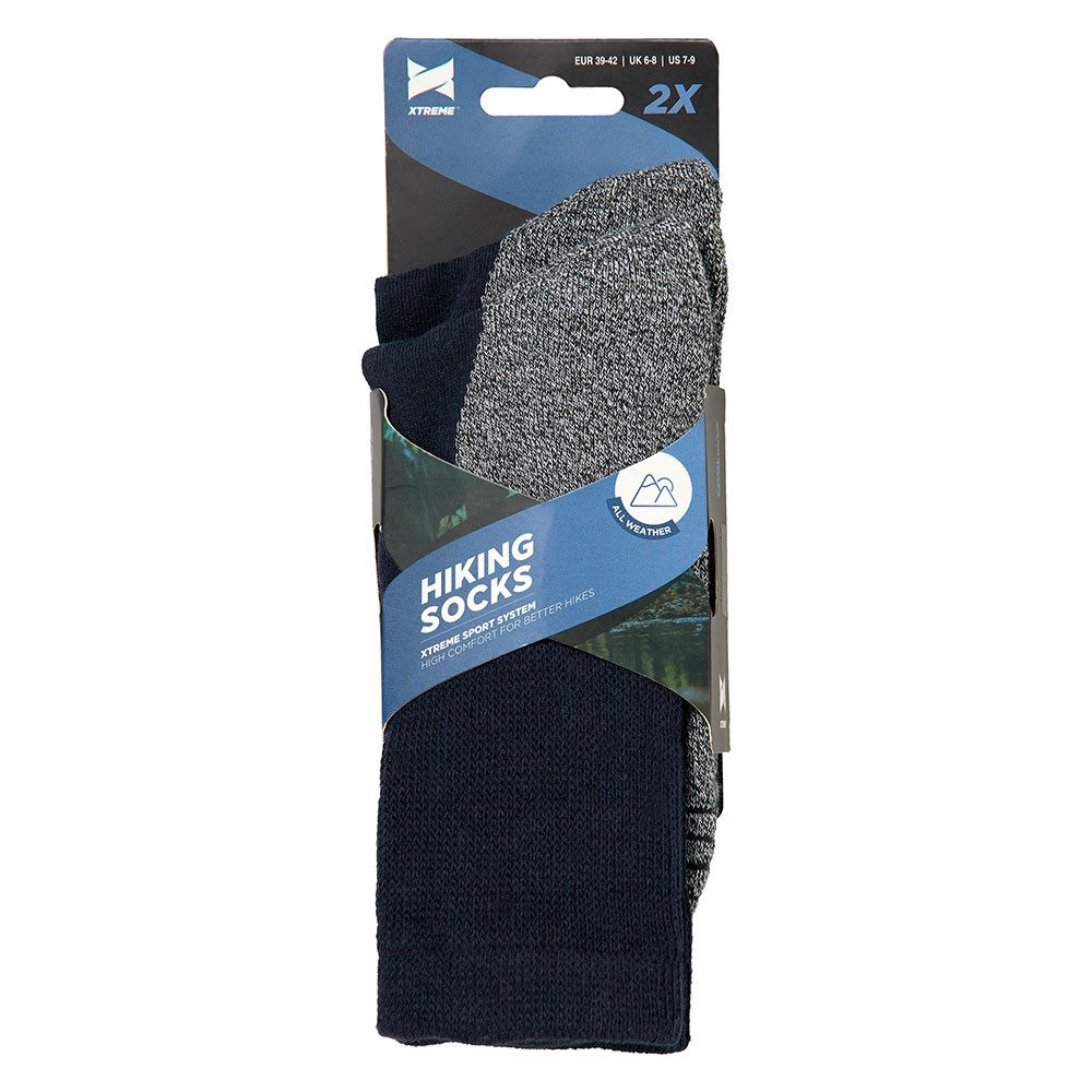 XTREME sockswear Wandersocken (2-Paar, 2er Pack) Gepolsterte Unisex Wander-/ Sport- und Funktionssocken