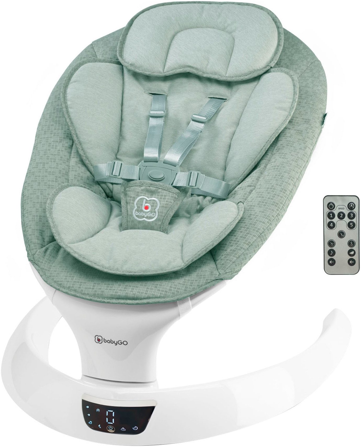 BabyGo Babywippe Swing, mit Fernbedienung, Musik, Schaukelfunktion