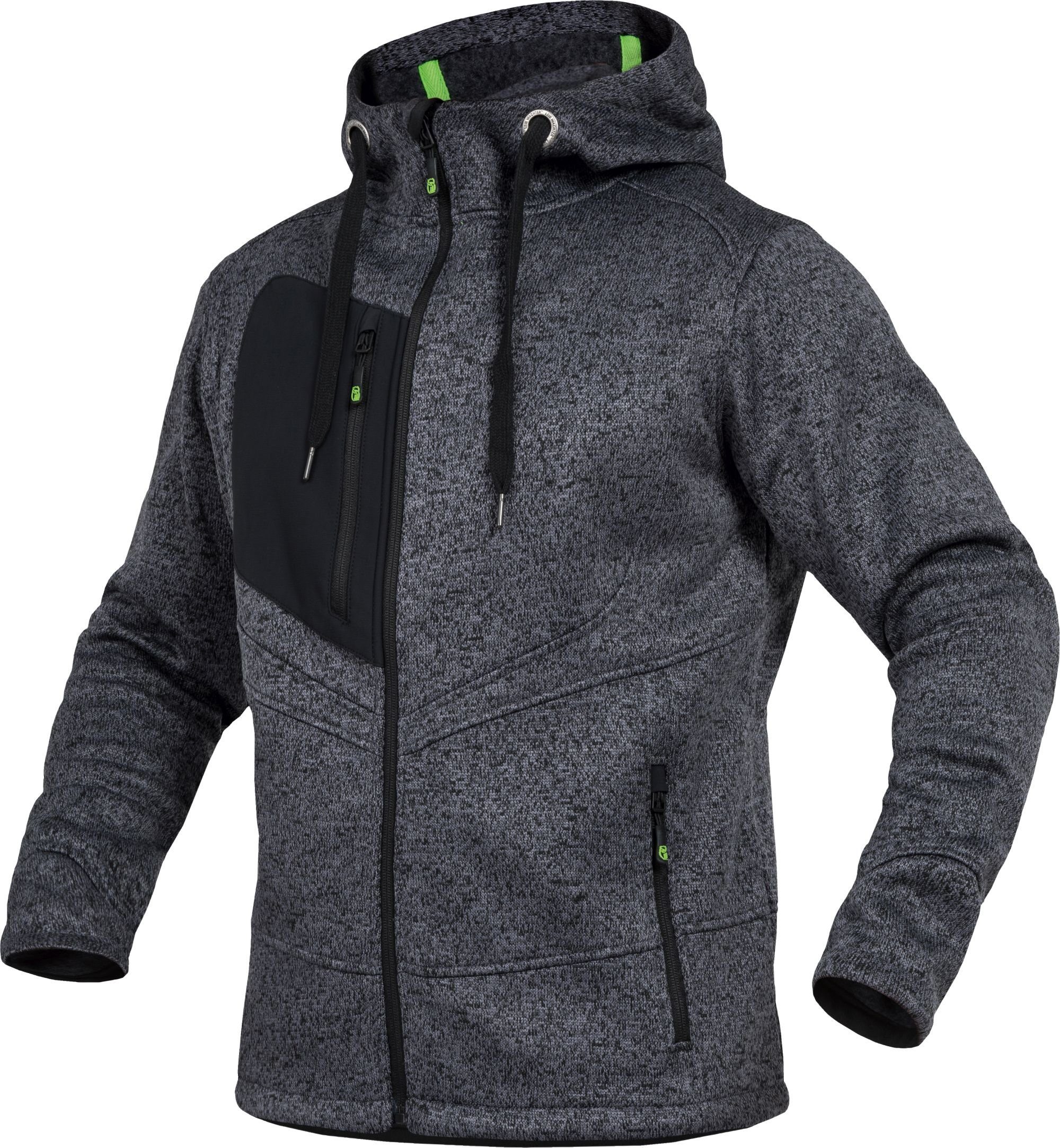 Leibwächter Kapuzenstrickjacke Casual-Line Strickjacke Unisex (Zip-Hoodie mit weicher Innenseite) Jackensaum mit Gummizug, verstellbare Kapuze mit Flachkordel