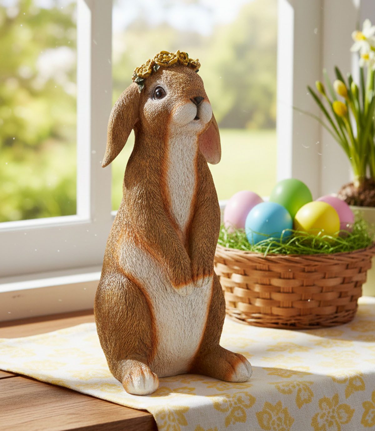 LB H&F Lilienburg Osterhase Osterhase Dekofigur Osterdeko Deko Ostern Dekoration (Skulptur Wohnzimmer Eingang Eingangstüre Tischdekoration Kanninchen Schlappohrhase Shabby Vintage Hygge niedlich süß groß xl edel Design Osterfigur Frühlingsdeko Fensterbrett 2025 Liebe Familie Family Deko Hase Widder Kaninchen modern Osterschmuck bunt draußen Häschen Geschenk Mutter, Frühjahrsdeko zum hinstellen aufstellen kaufen Objekt), Tischdeko Tischschmuck Fenster Frühling Frühjahr