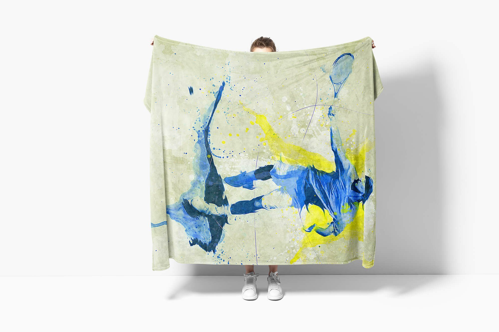 Sport Tennis Handtuch Baumwolle-Polyester-Mix Kunstvoll SplashArt IV Saunatuch (1-St), Art Handtücher Handtuch Sinus Sporth, Kuscheldecke Strandhandtuch